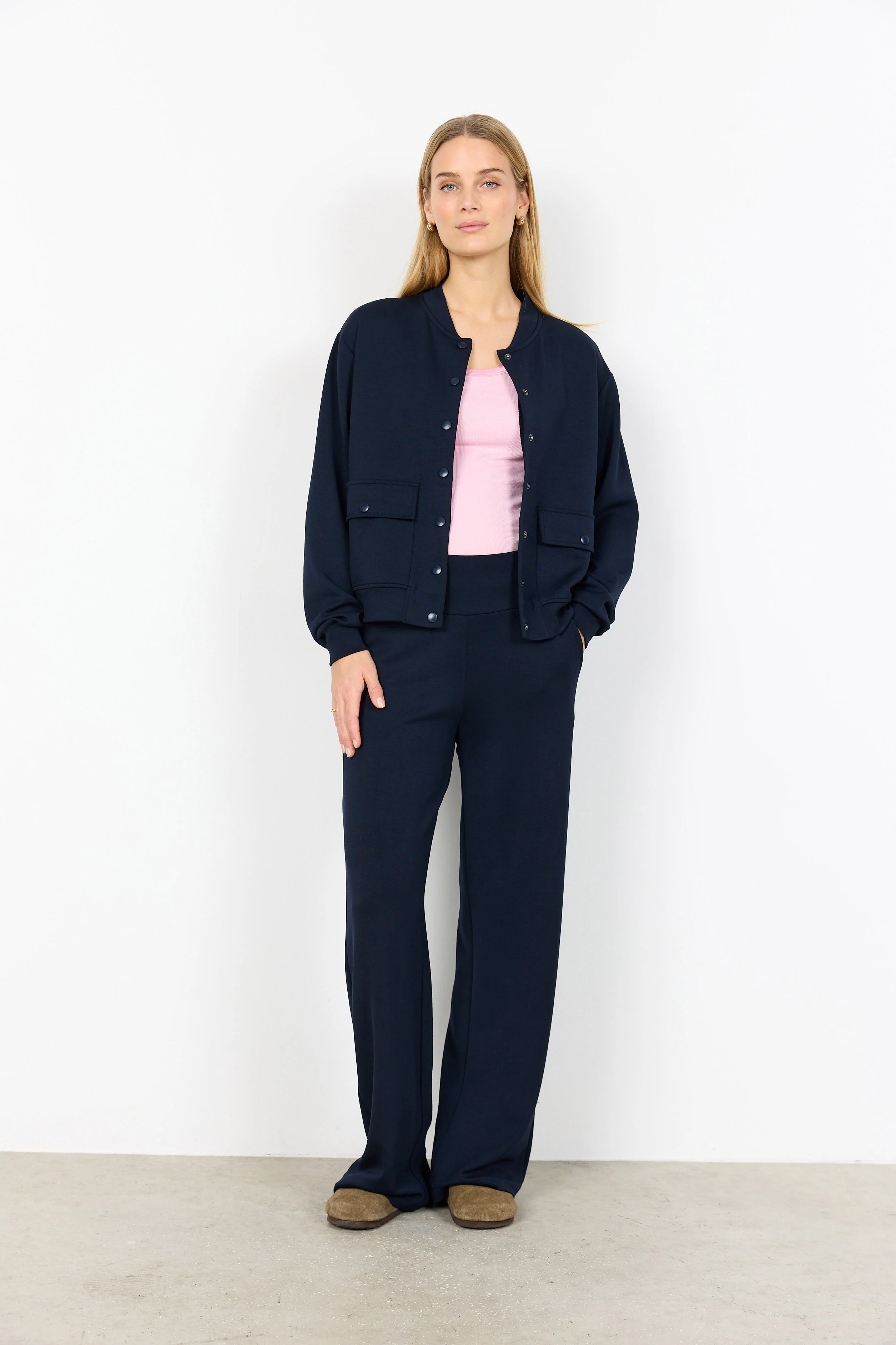 Banu Popper Front Jacket - Navy - Image 2