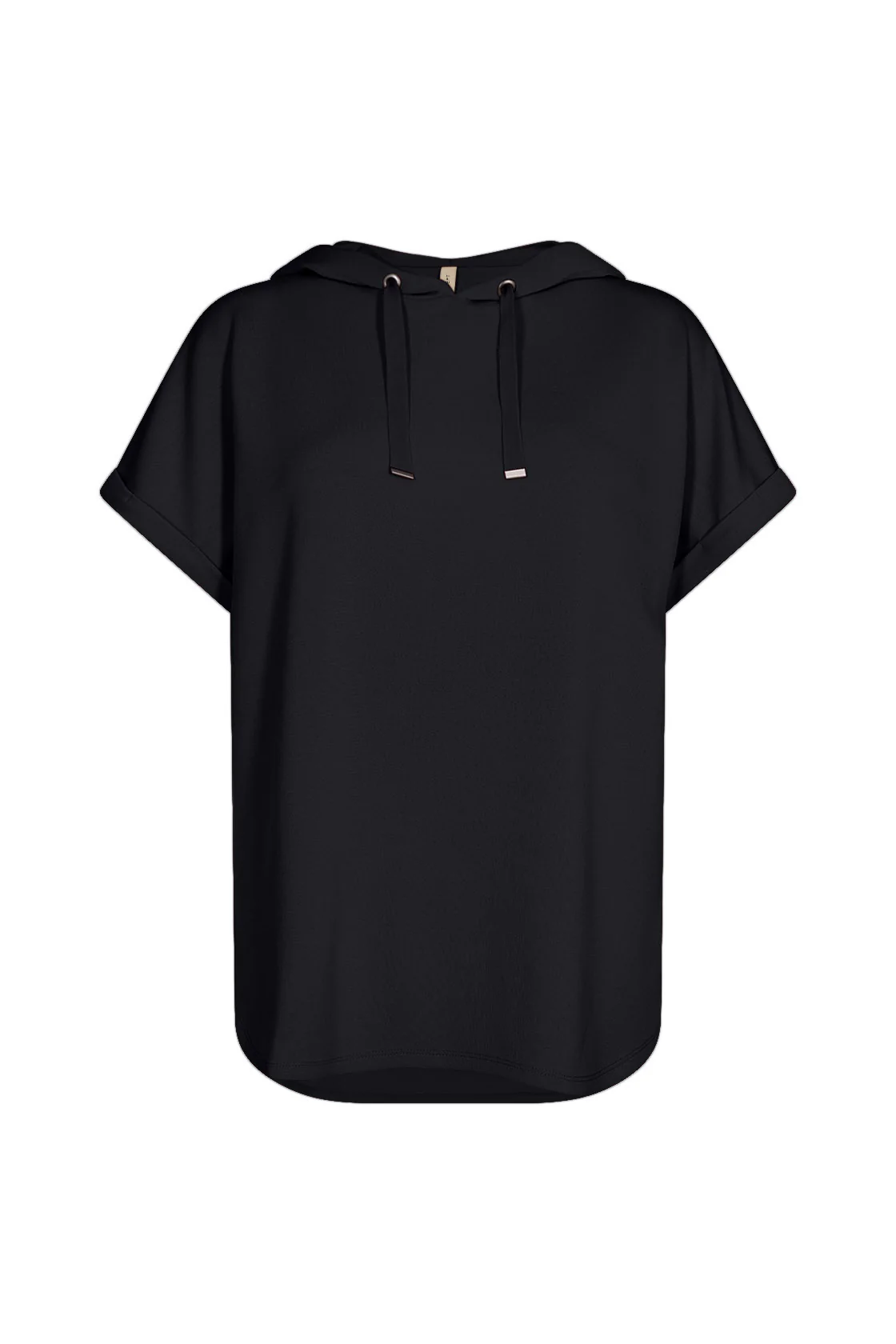 Banu Short Sleeve Hoodie - Black