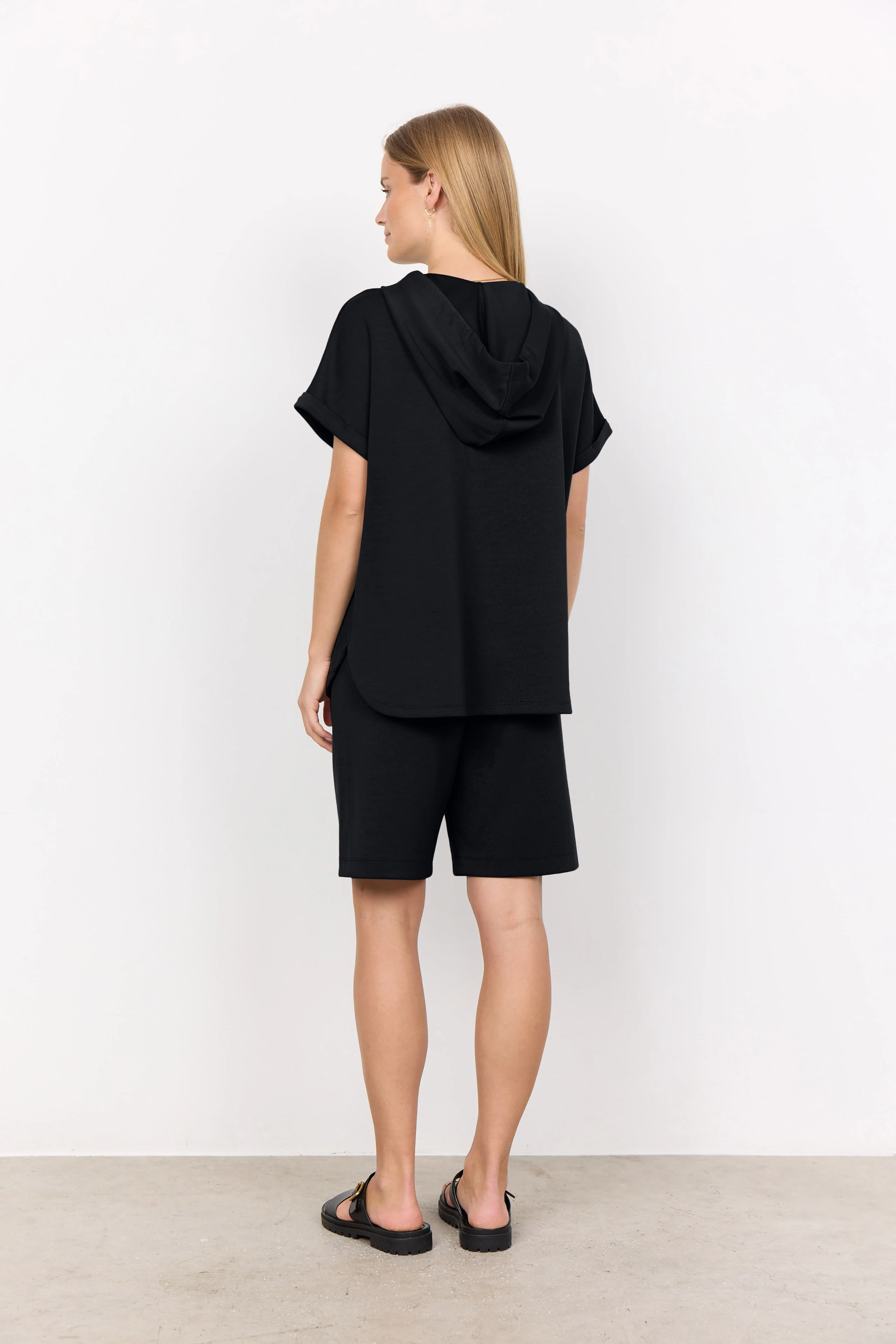 Banu Short Sleeve Hoodie - Black - Image 4