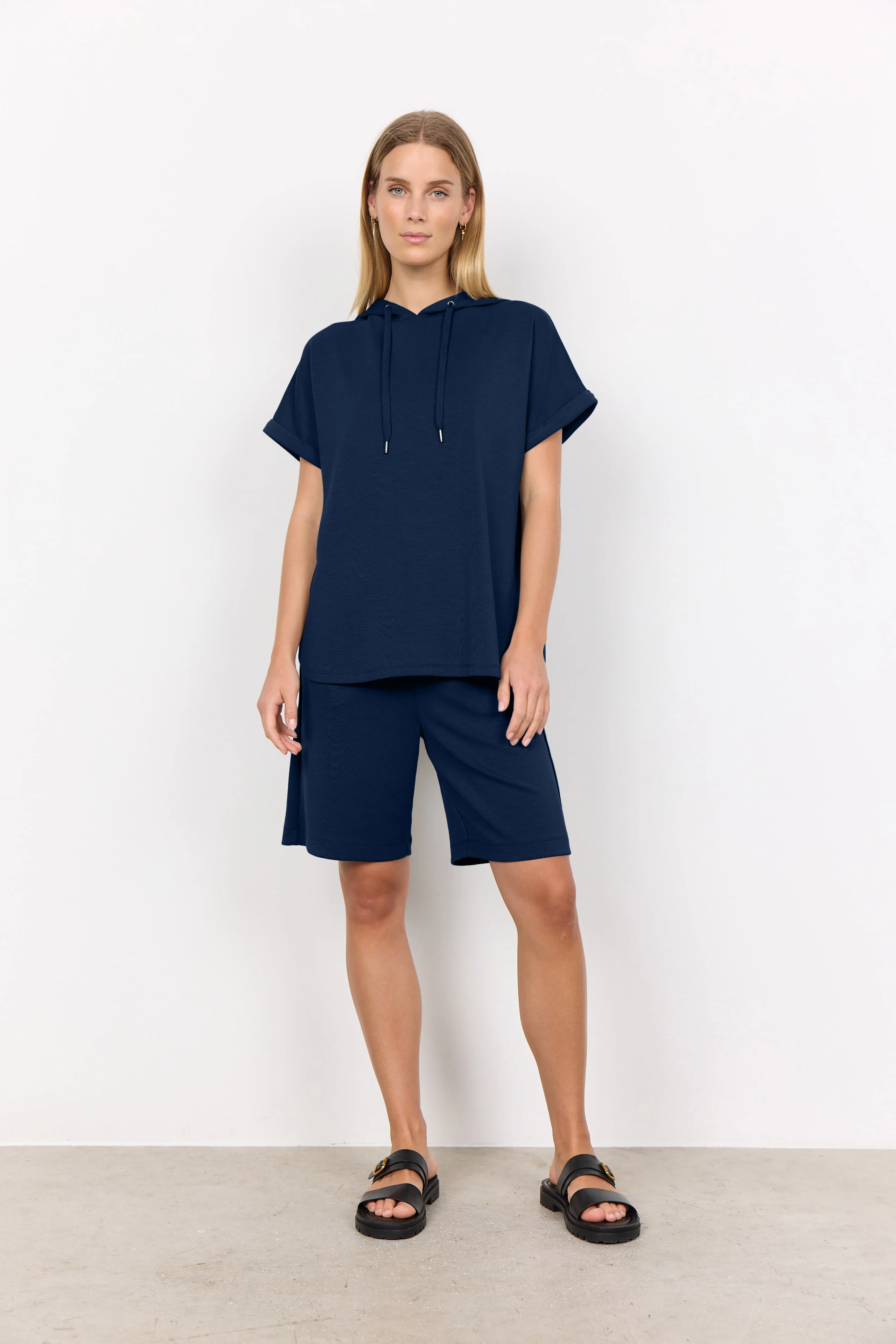 Banu Short Sleeve Hoodie - Navy - Image 3