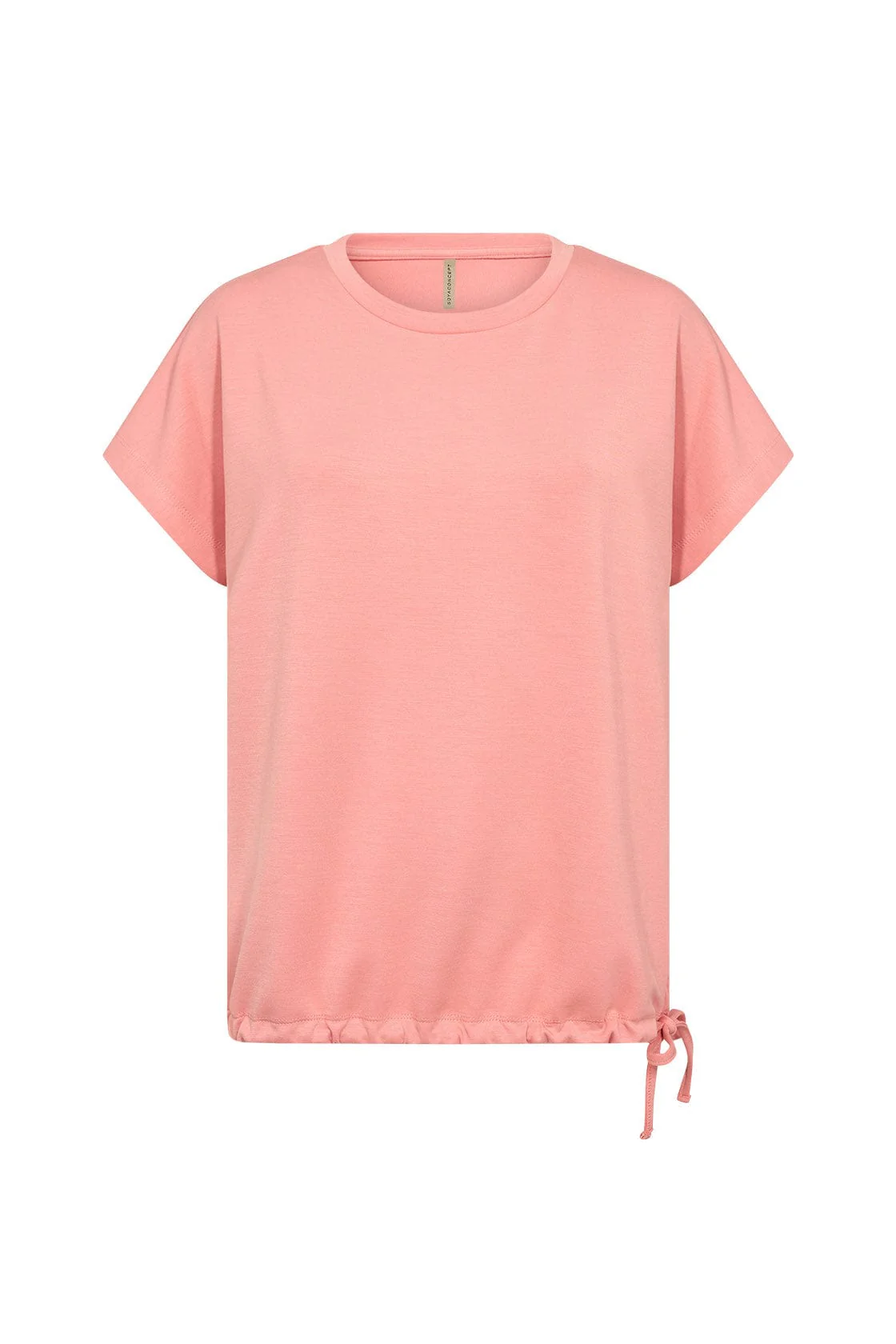 Banu Short Sleeve Top with Draw Cord Hem - Peach Pink