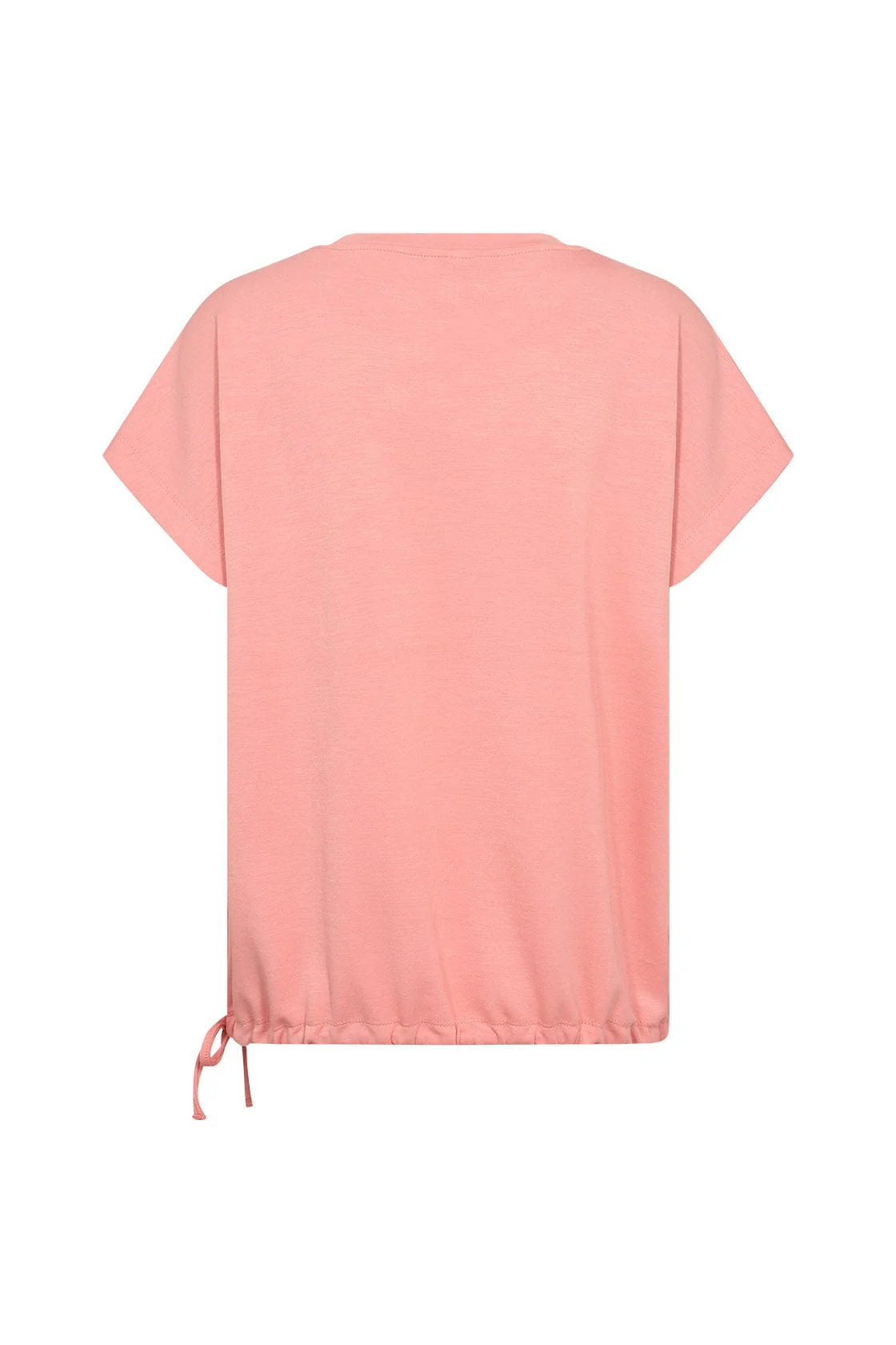Banu Short Sleeve Top with Draw Cord Hem - Peach Pink - Image 6