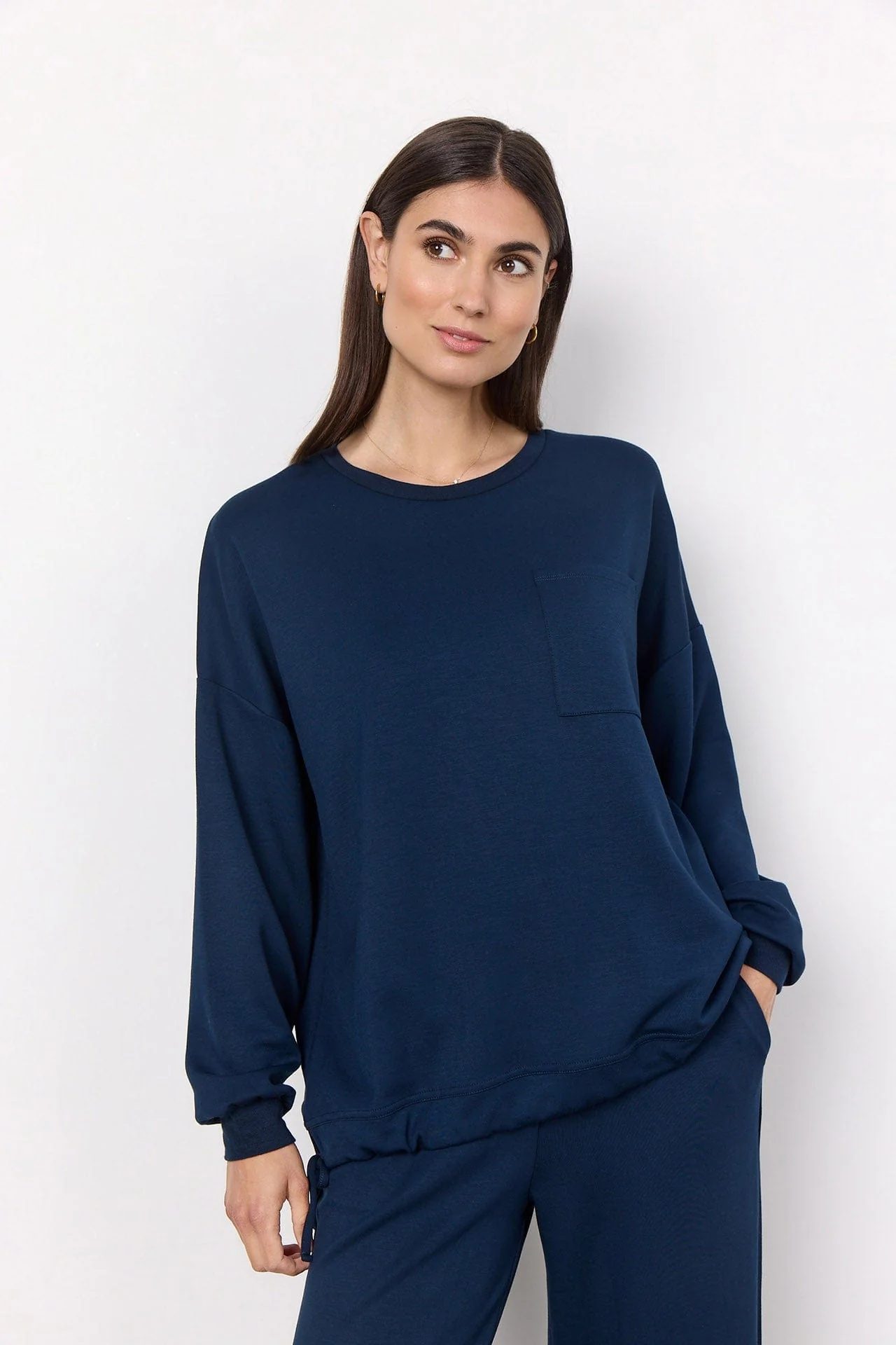 Banu Sweatshirt with Pocket Detail - Navy - Image 3