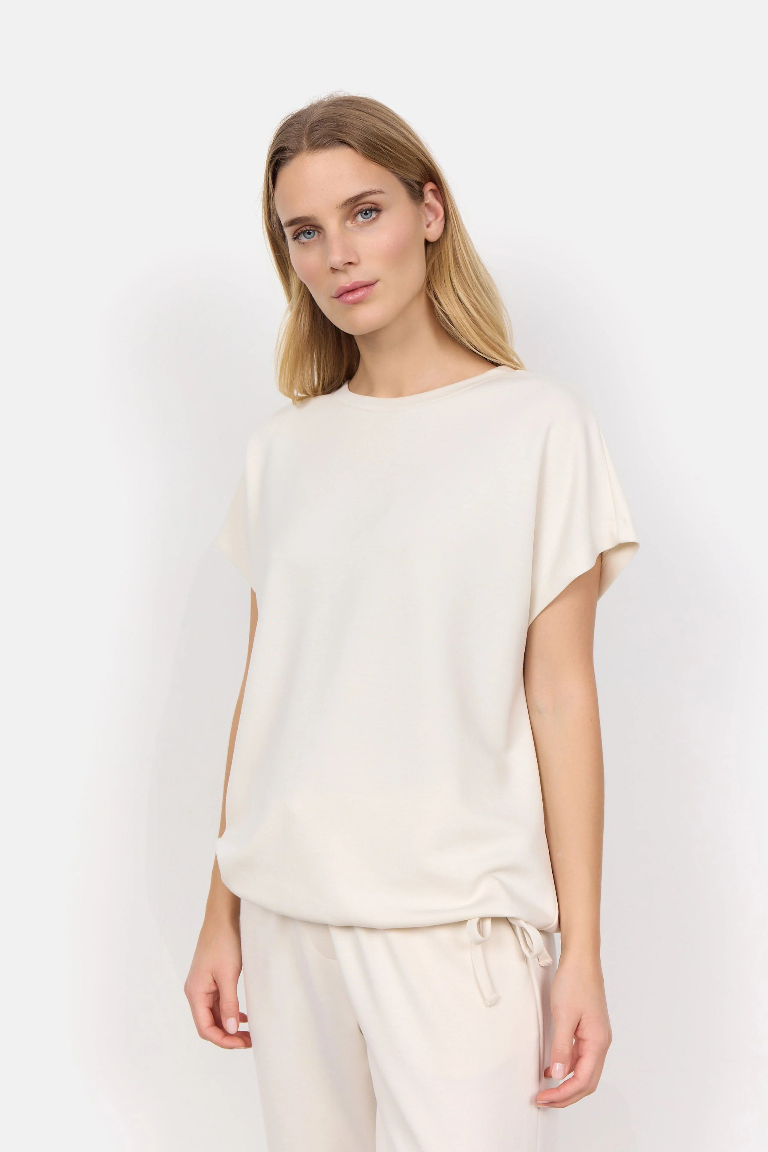 Banu Top with Draw Cord Hem - Cream - Image 2