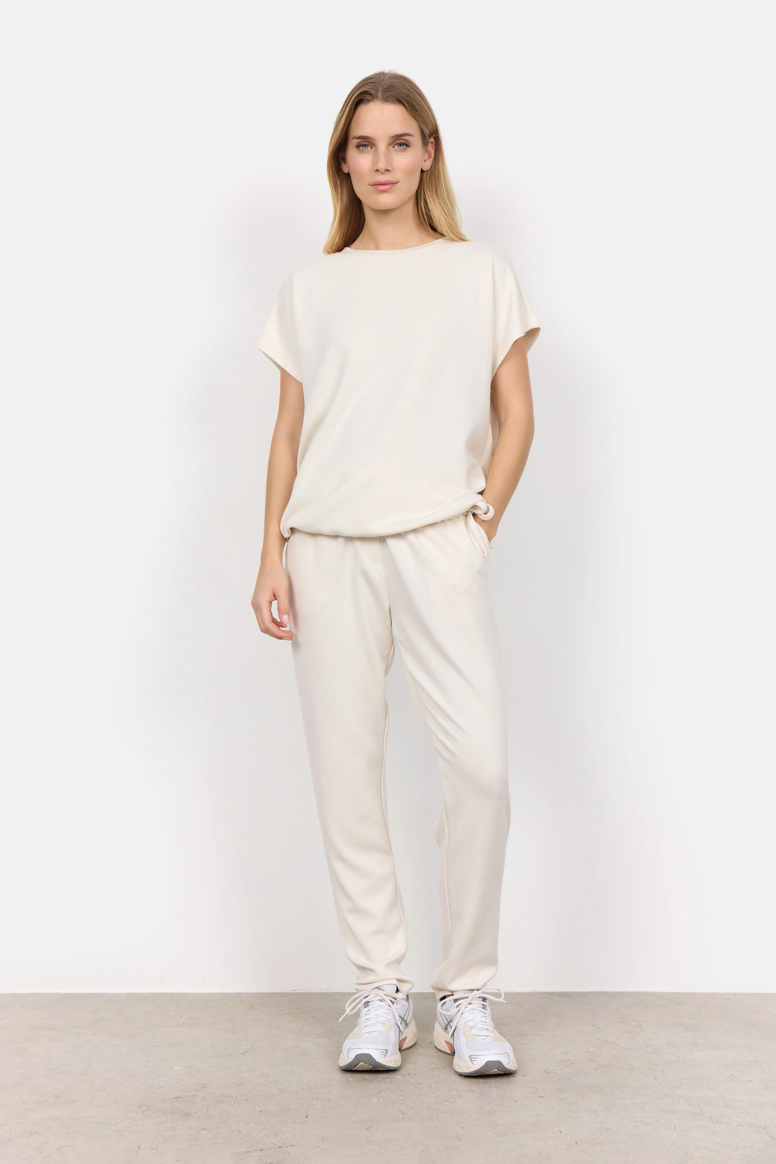 Banu Top with Draw Cord Hem - Cream - Image 3
