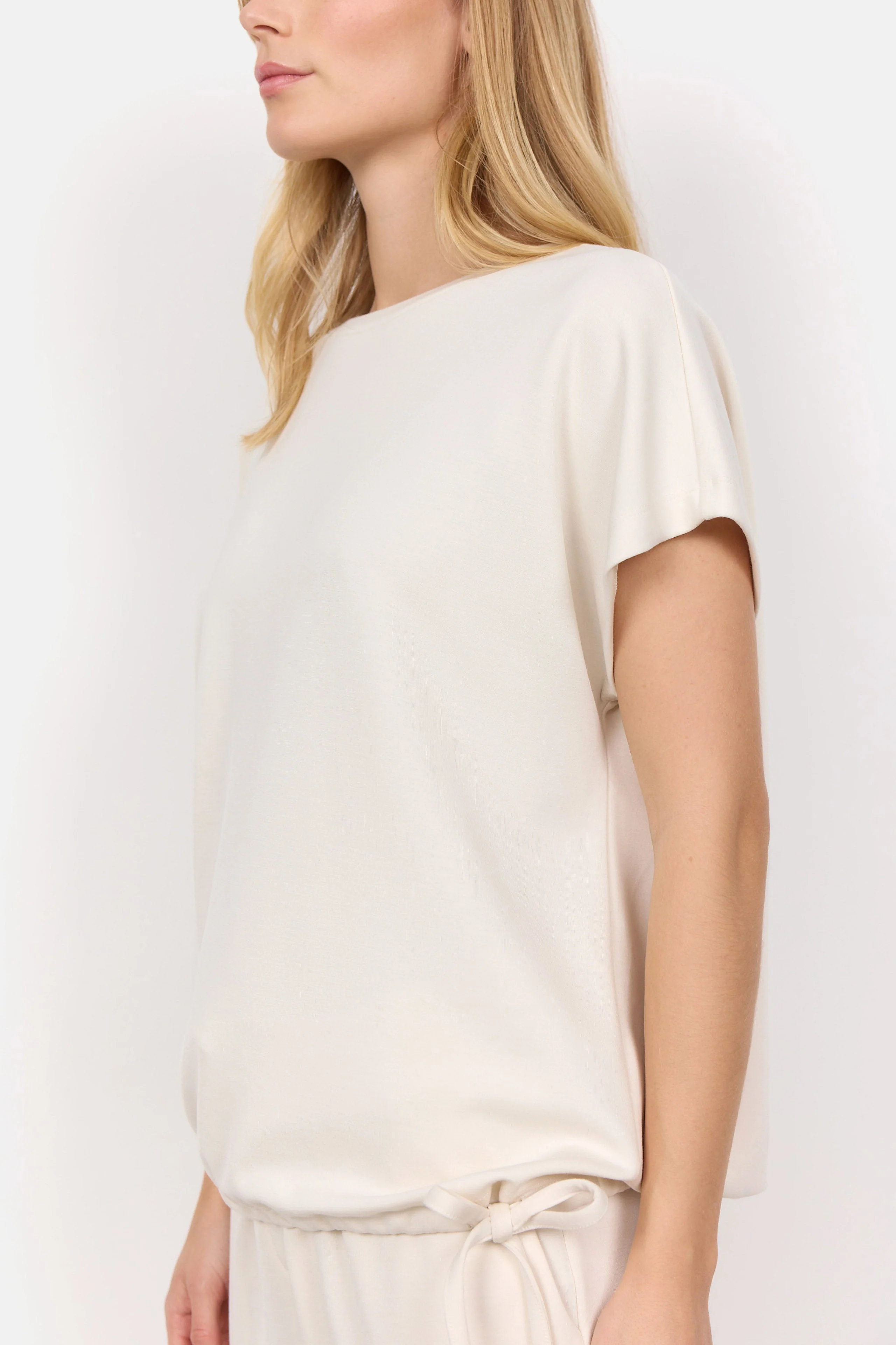 Banu Top with Draw Cord Hem - Cream - Image 5