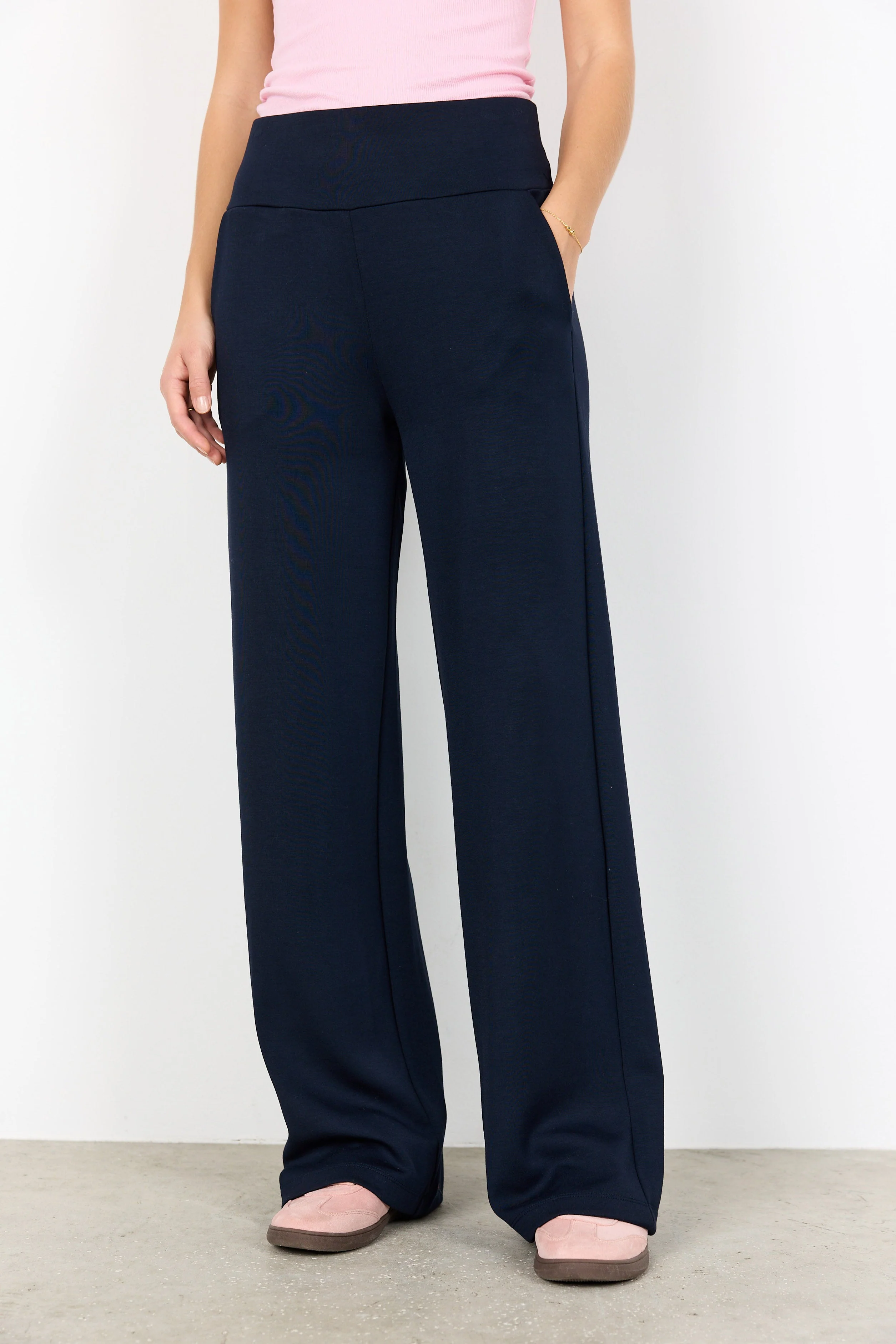 Banu Wide Leg Trousers - Navy - Image 4