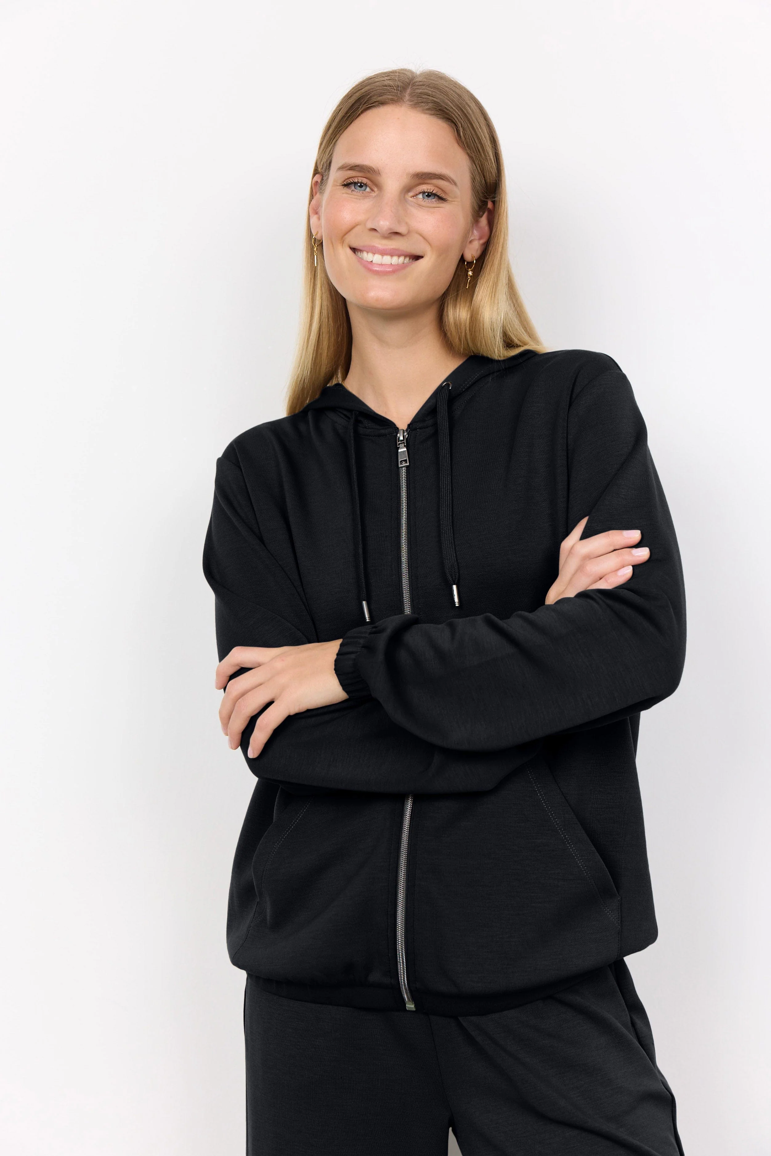 Banu Zip-Up Hoodie - Black - Image 2