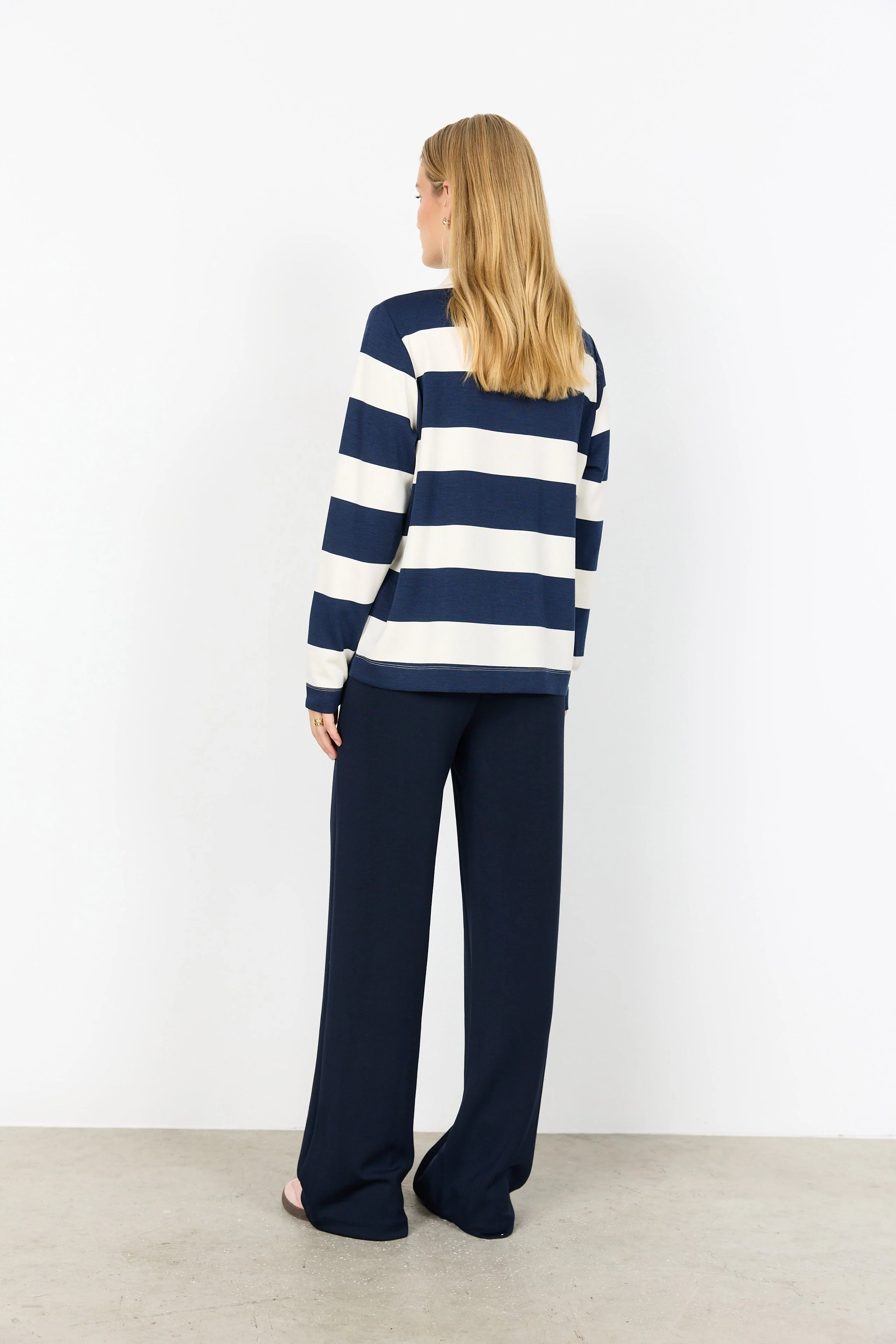 Barni Stripe Collared Sweatshirt - Navy Combi - Image 3