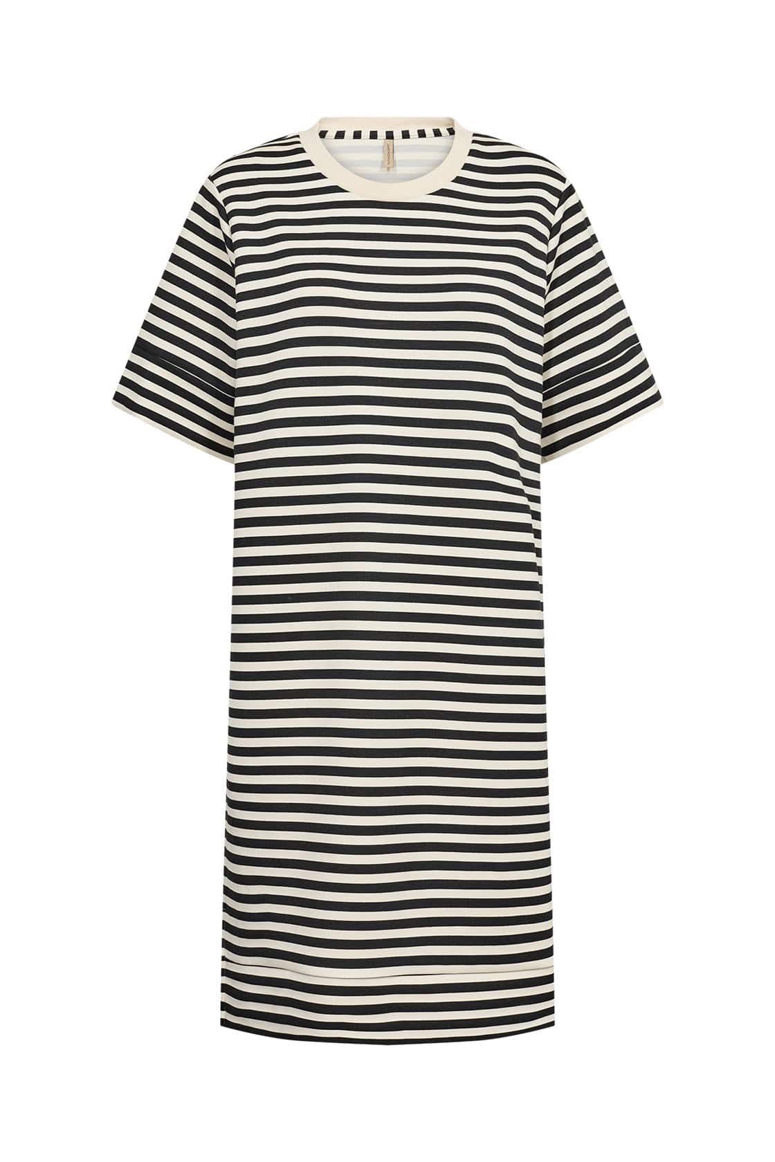 Barni Stripe Modal Jersey T-Shirt Dress - Black Combi