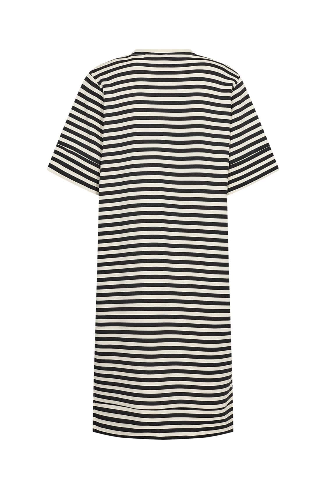 Barni Stripe Modal Jersey T-Shirt Dress - Black Combi - Image 5