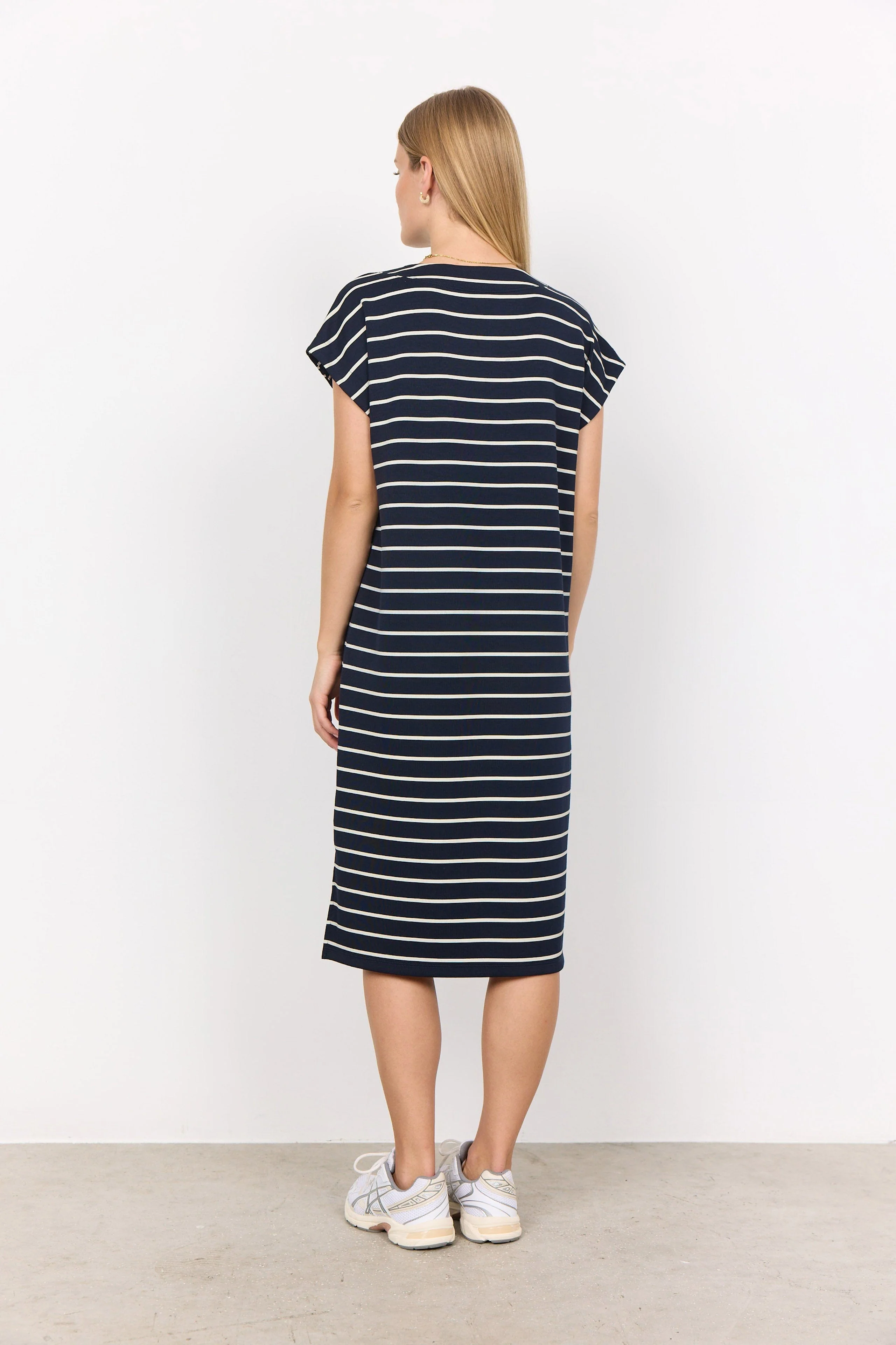 Barni Stripe T-Shirt Dress - Navy Combi - Image 5