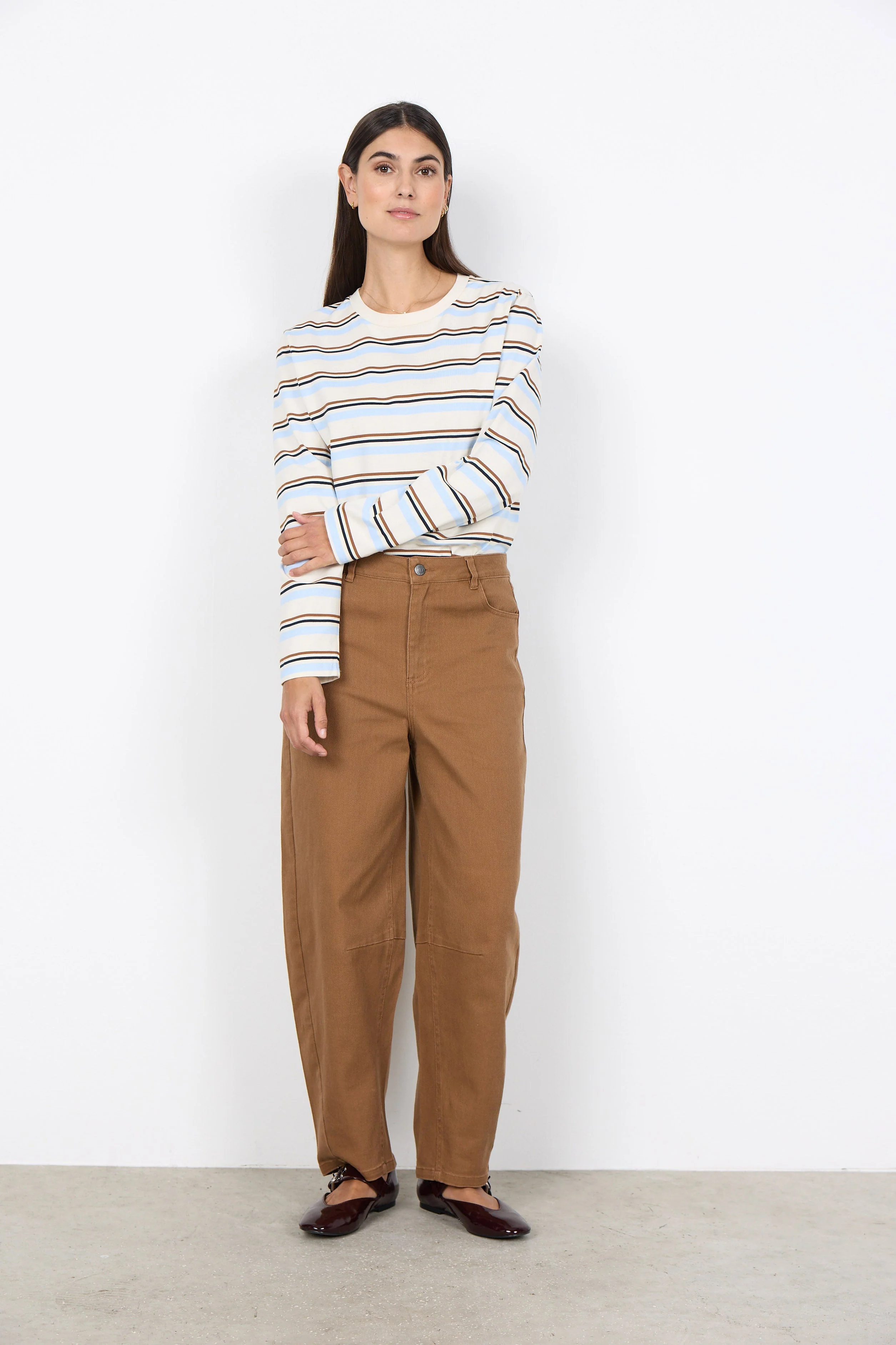 Base Stripe Organic Cotton Jersey Top - Windsurfer Combi - Image 2