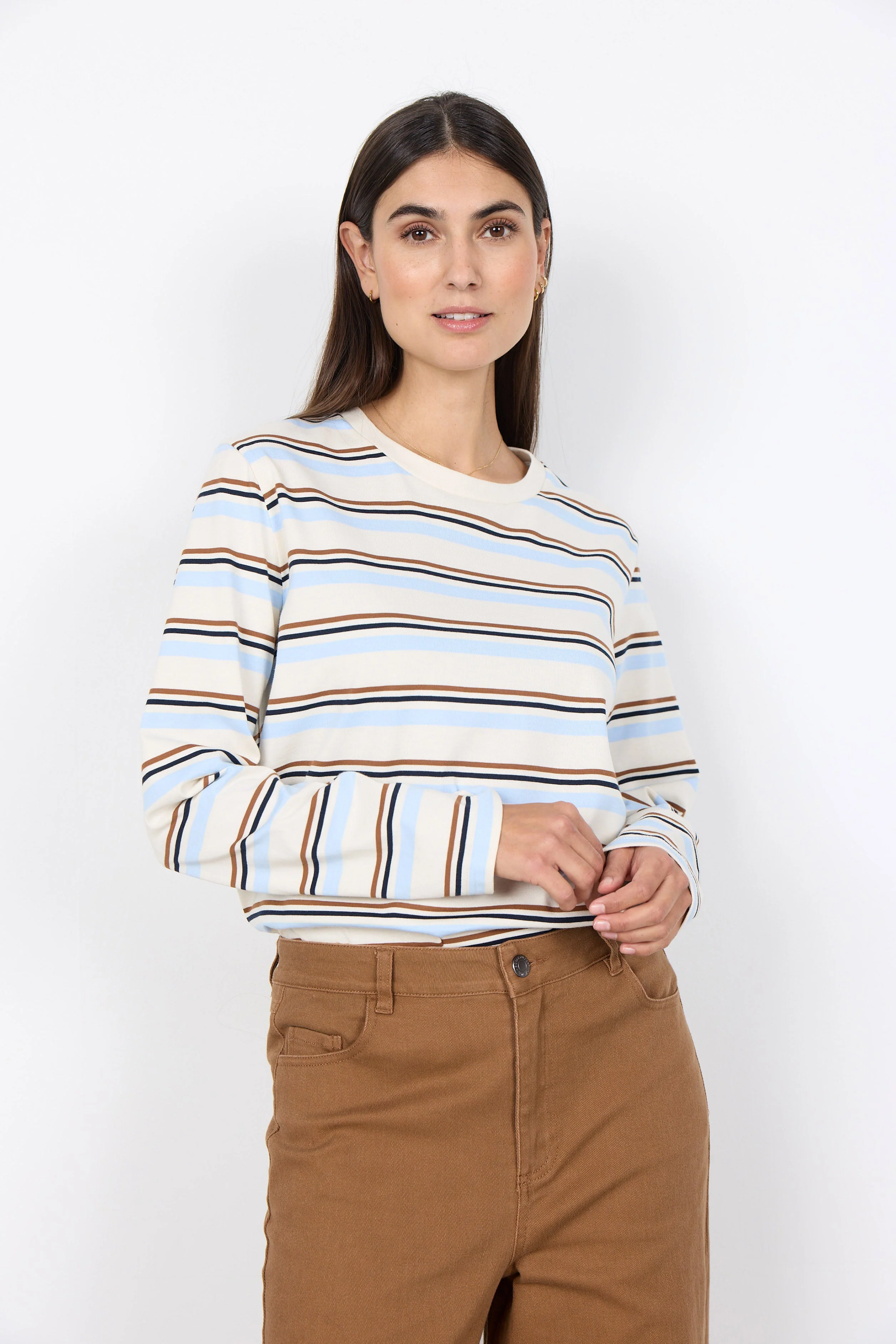 Base Stripe Organic Cotton Jersey Top - Windsurfer Combi - Image 4