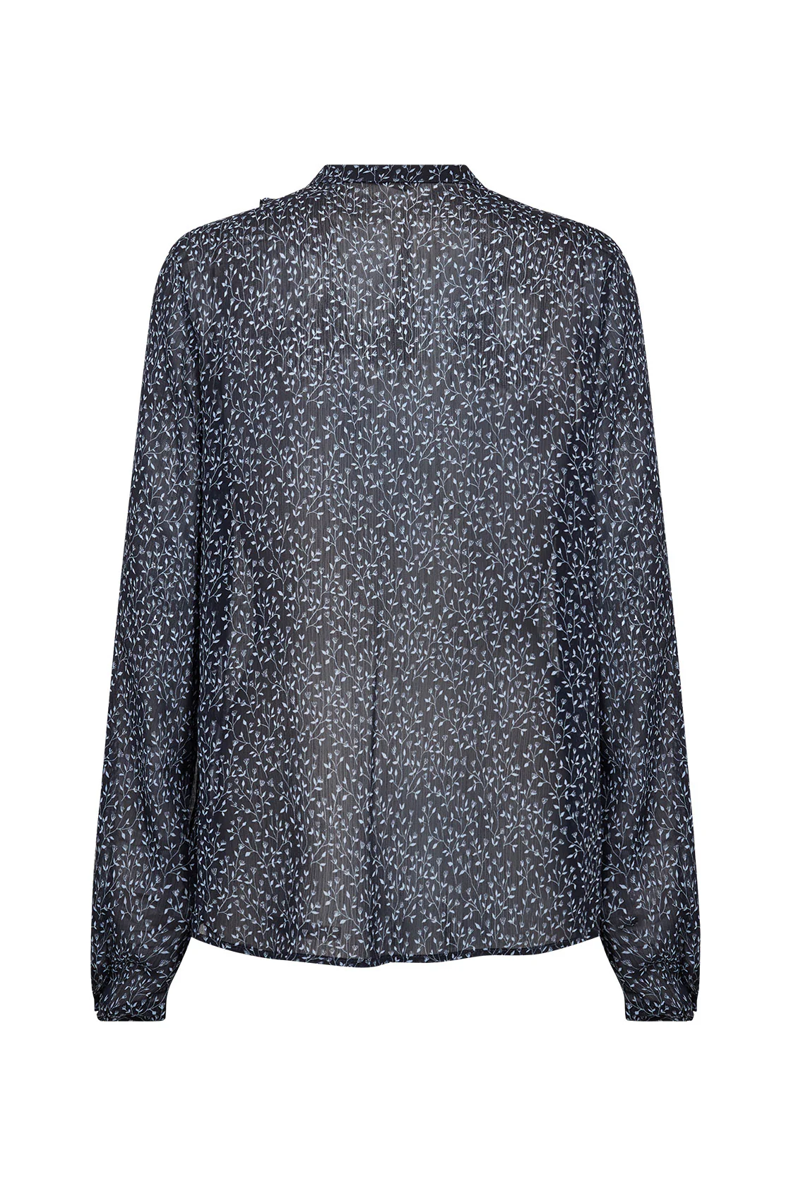 Bebbie Ruffle Detail Blouse - Navy Combi - Image 5