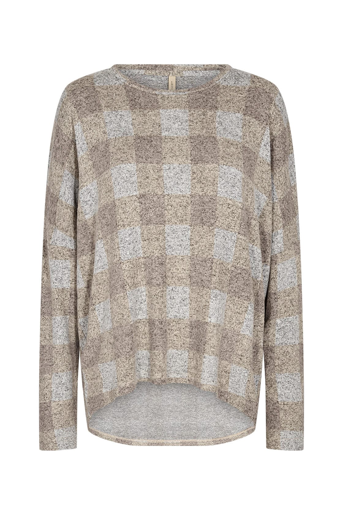Biara Supersoft Jumper - Sand Melange Check