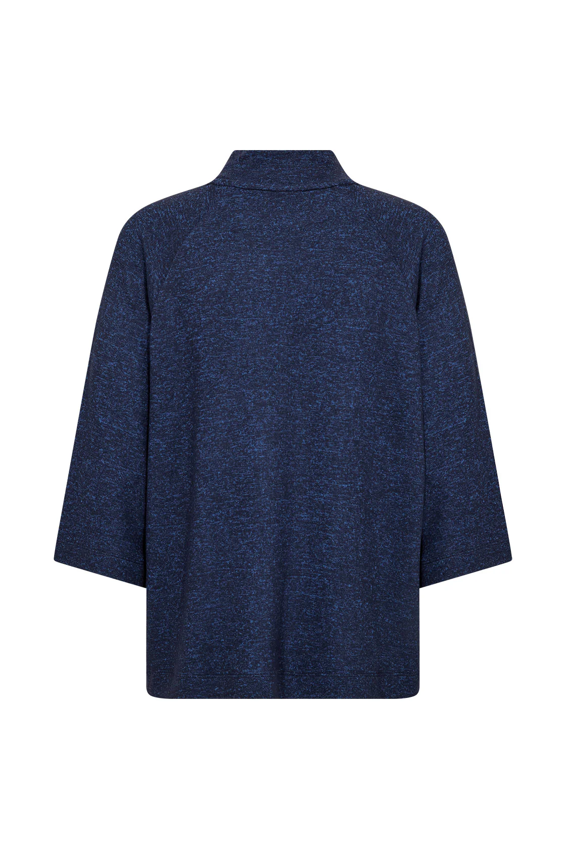 Biara Supersoft High Neck 3/4 Sleeve Jumper - Navy Melange - Image 5