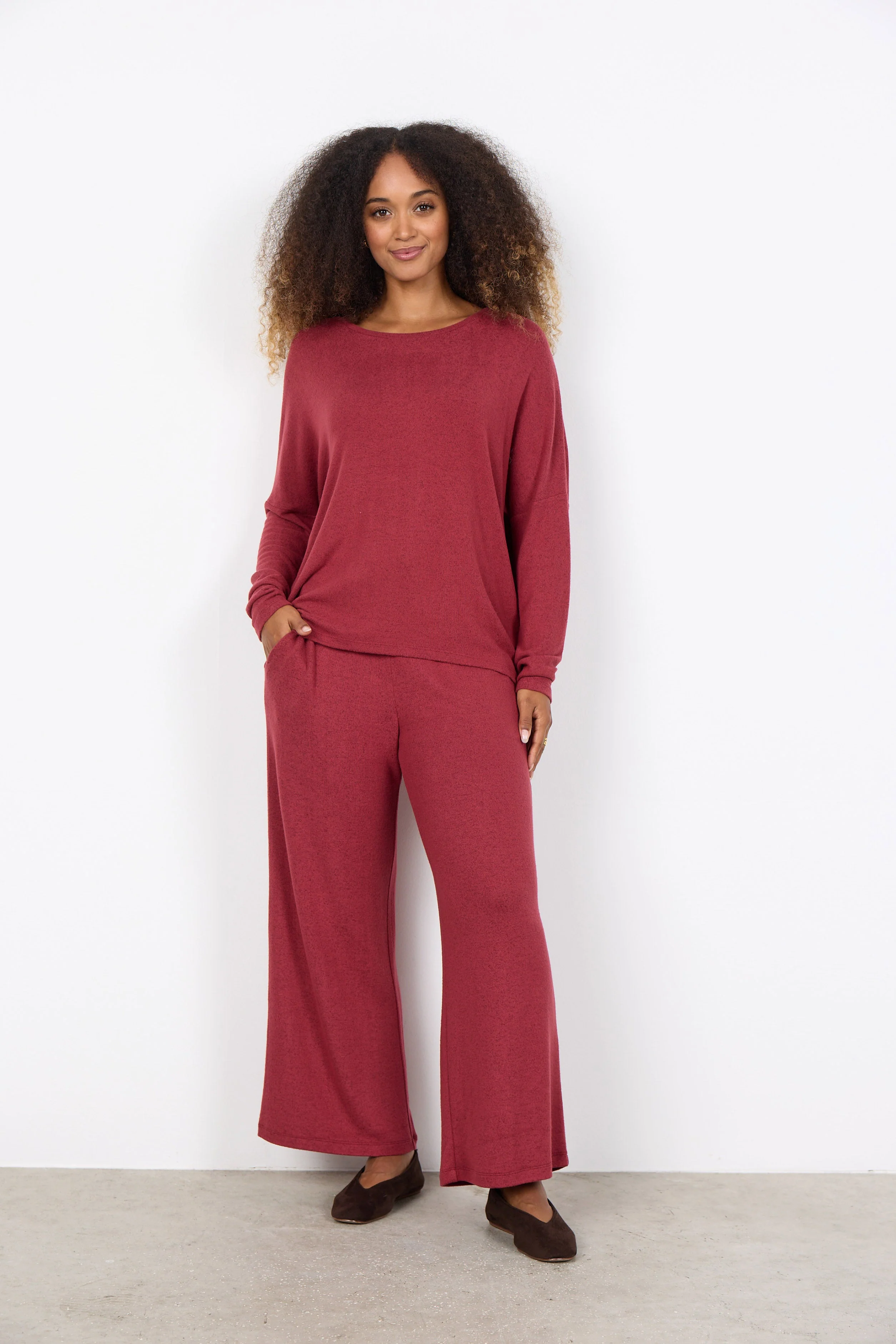 Biara Supersoft Jumper - Dark Red Melange - Image 3