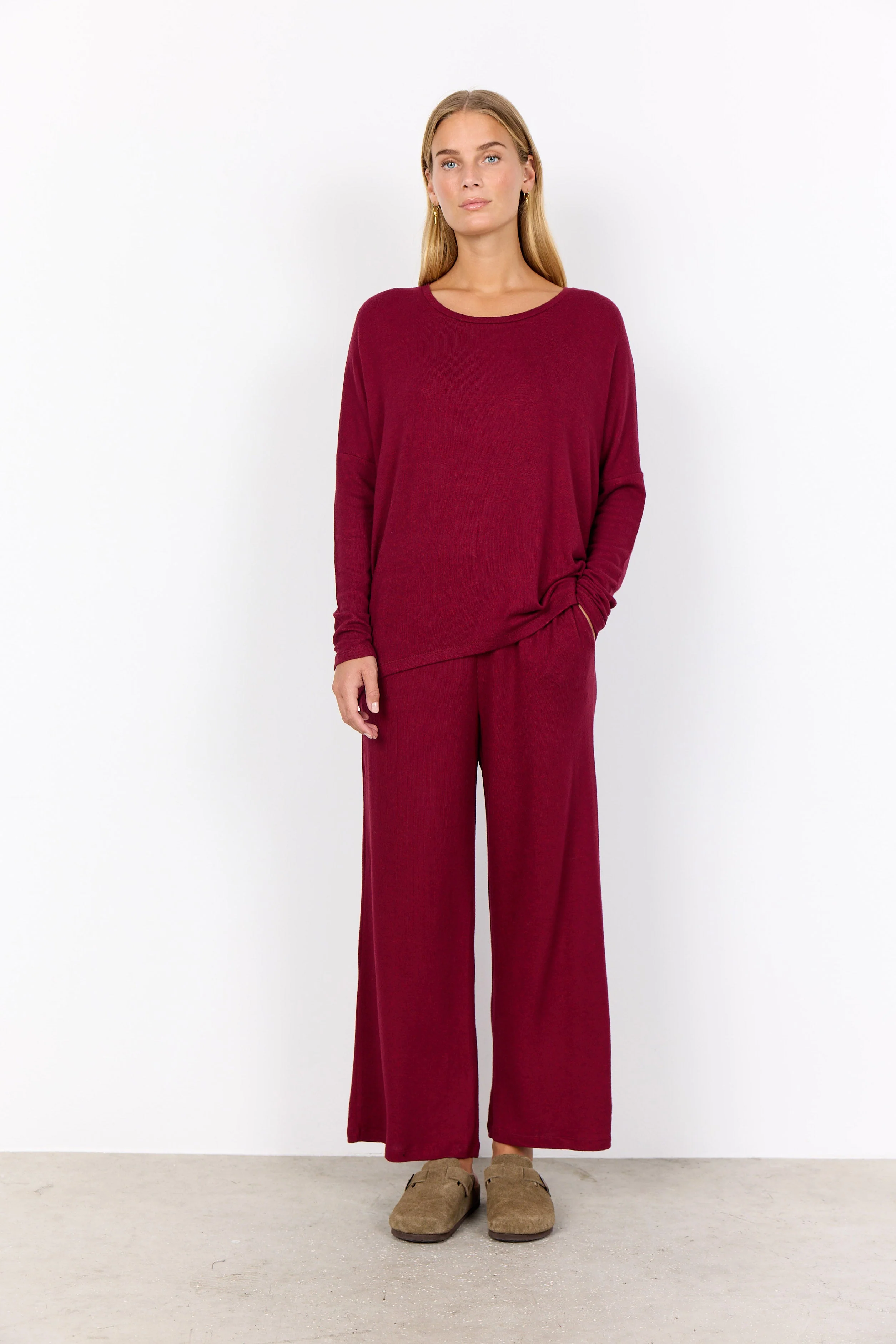 Biara Supersoft Jumper - Dark Red Melange - Image 2