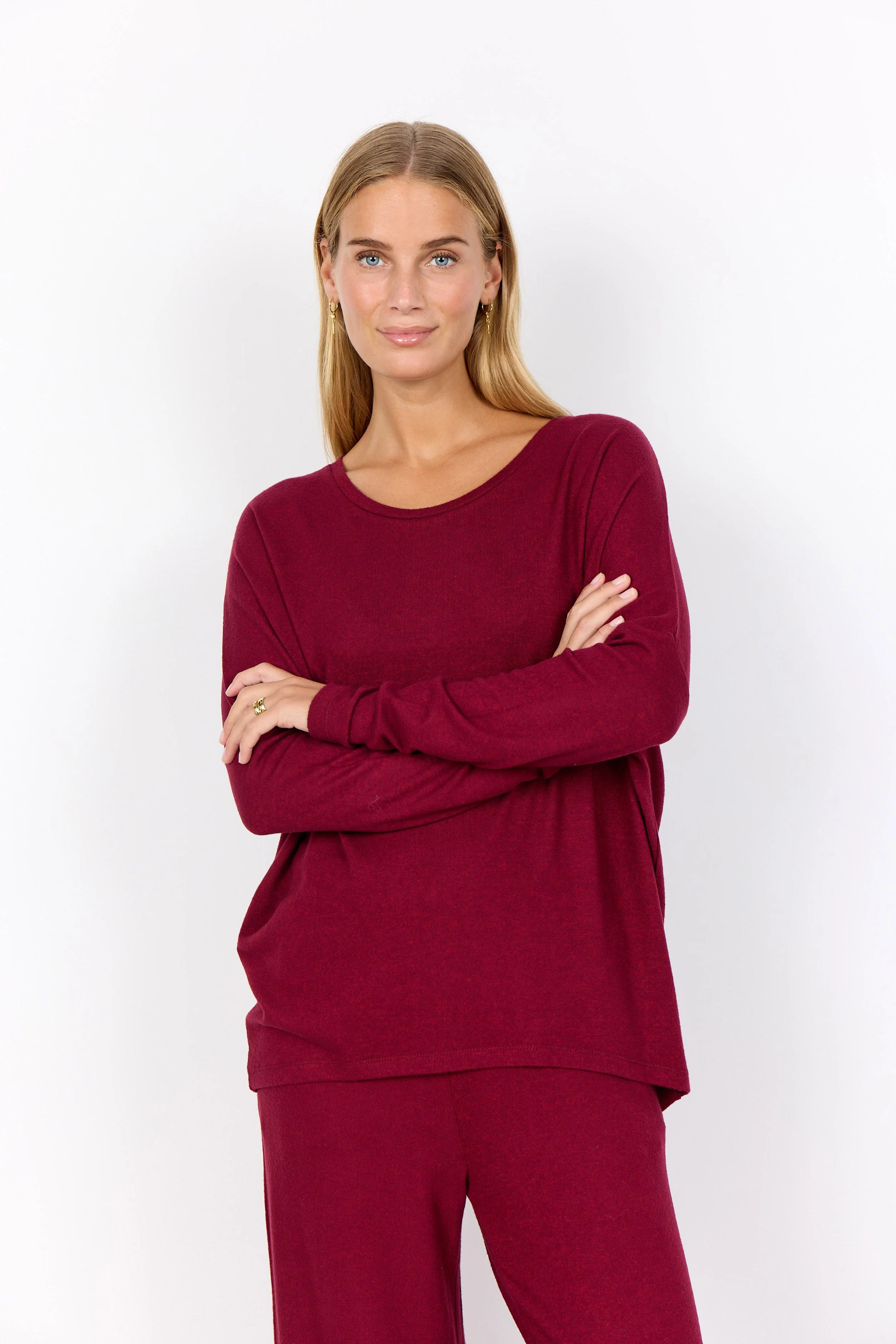 Biara Supersoft Jumper - Dark Red Melange - Image 4