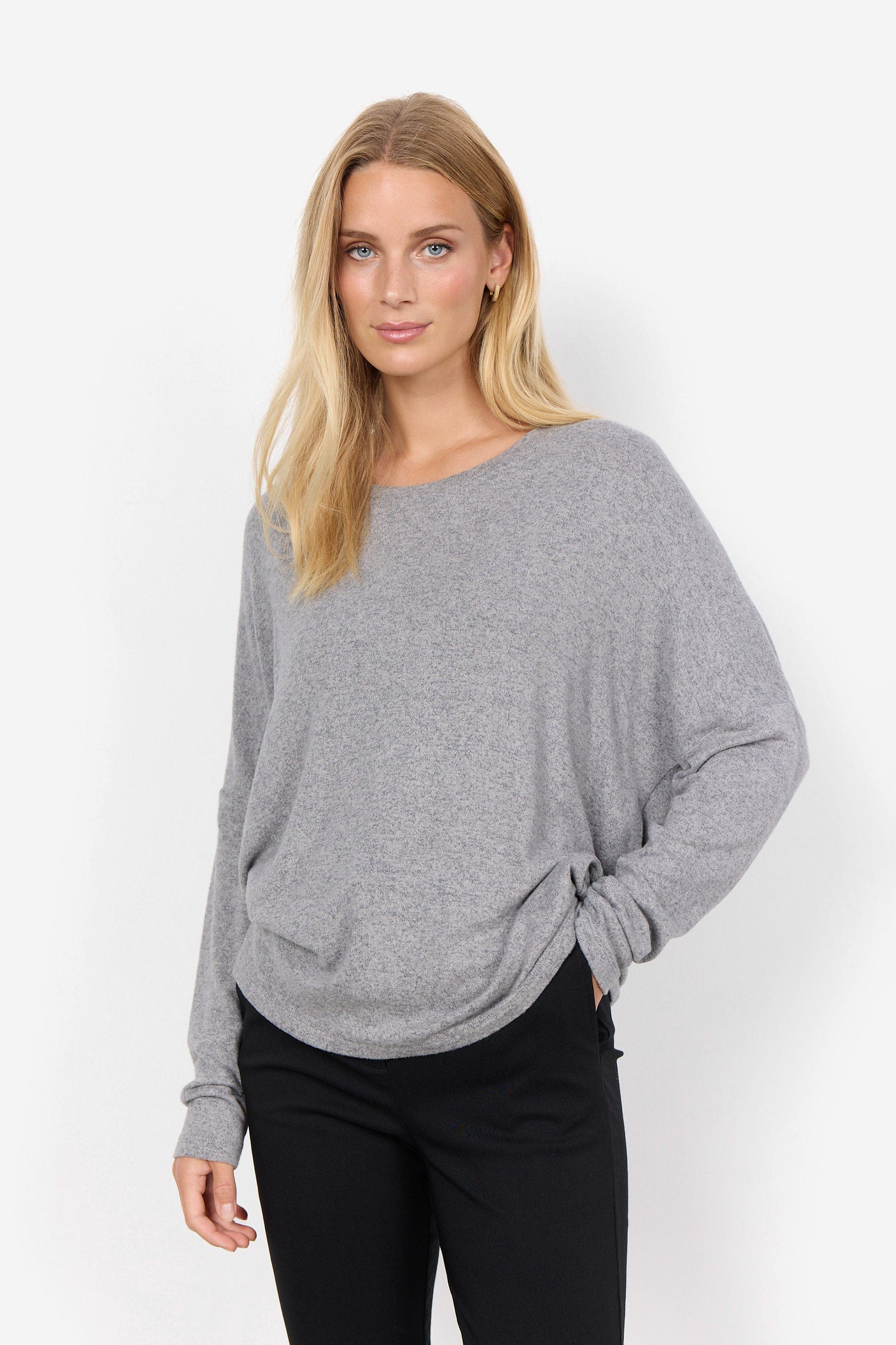 Biara Supersoft Jumper - Mid Grey Melange - Image 4