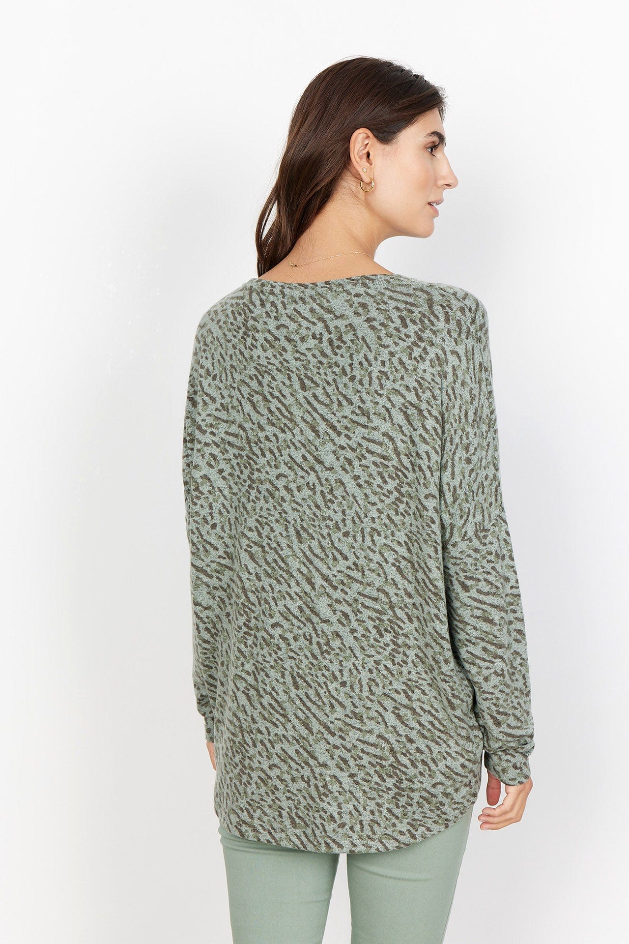 Biara Supersoft Jumper - Moss Green Combi - Image 4