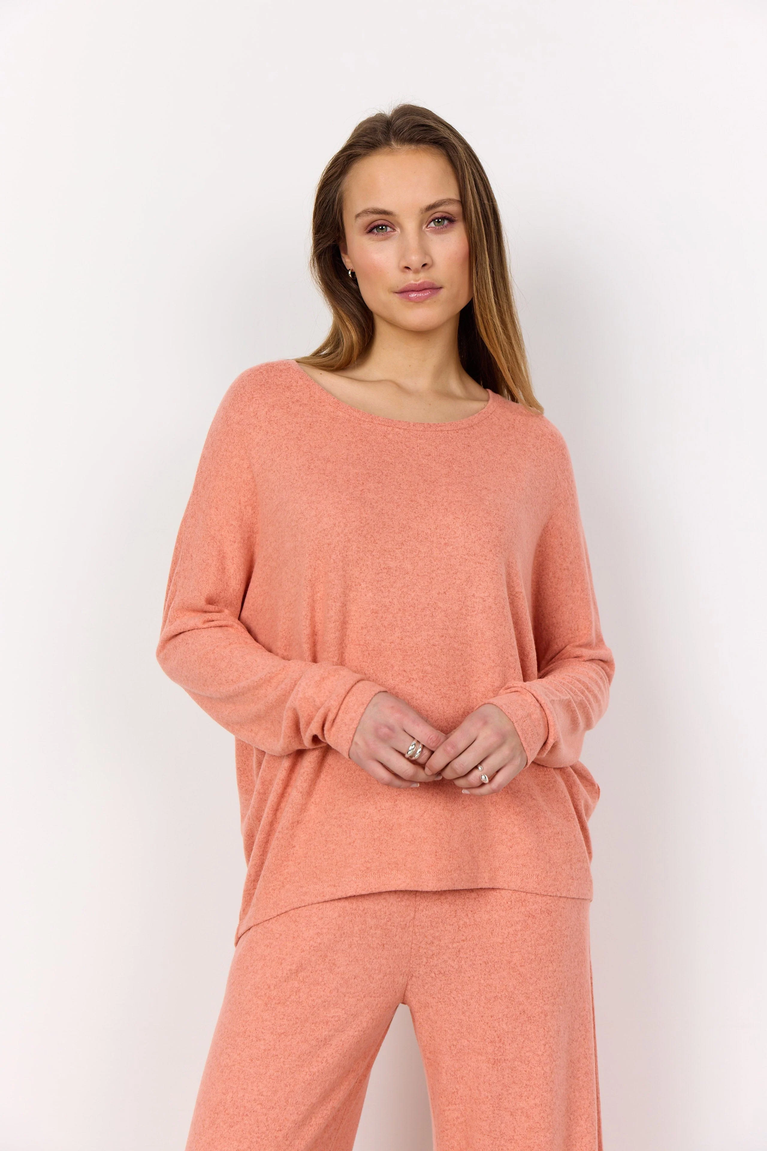 Biara Supersoft Jumper - Peach Pink Melange - Image 2