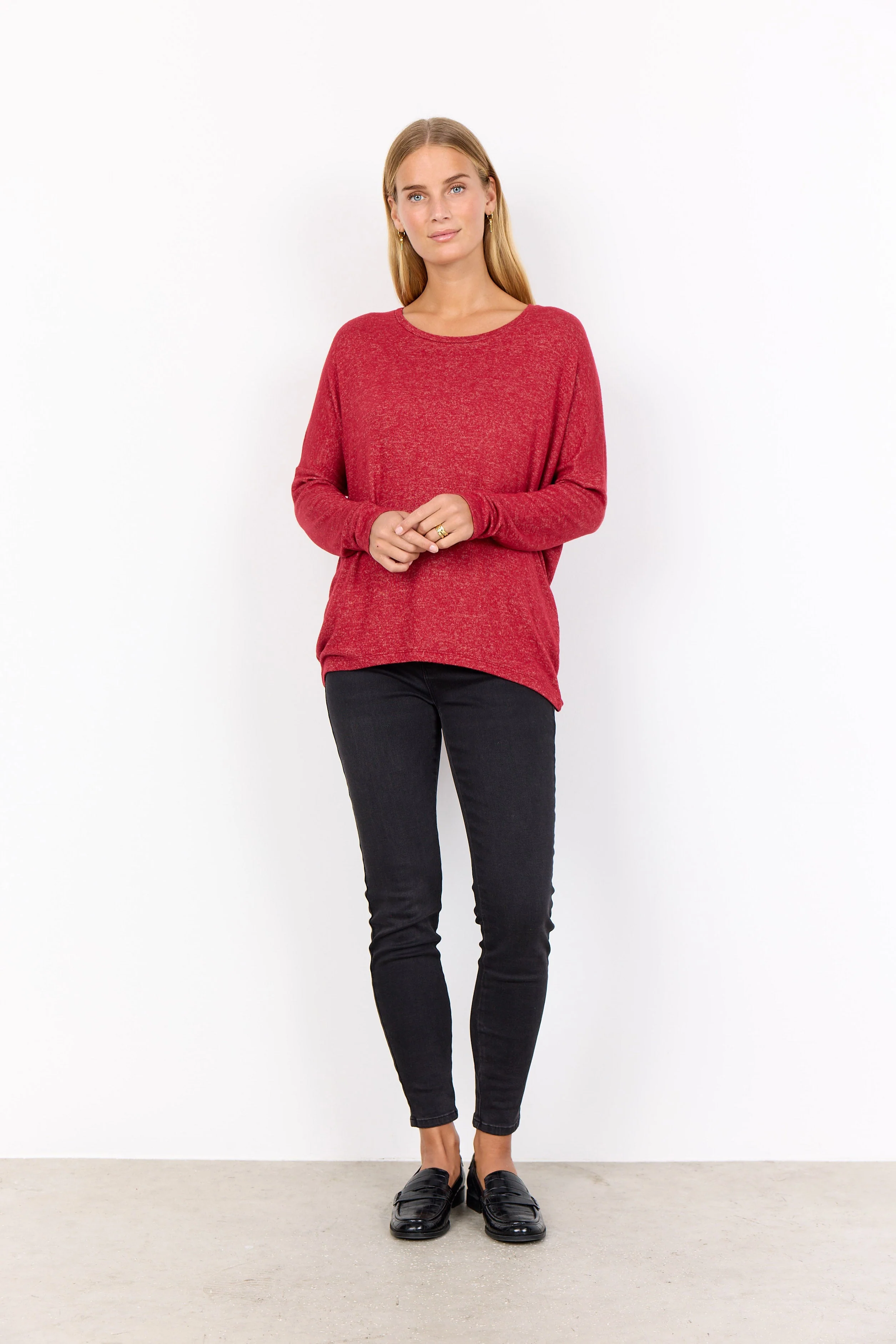 Biara Supersoft Jumper - Red Melange - Image 3