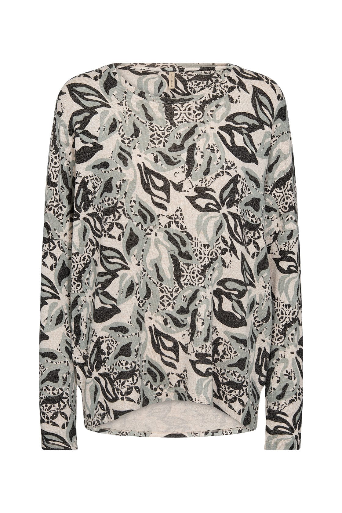 Biara Supersoft Patterned Jumper - Mineral Green Combi