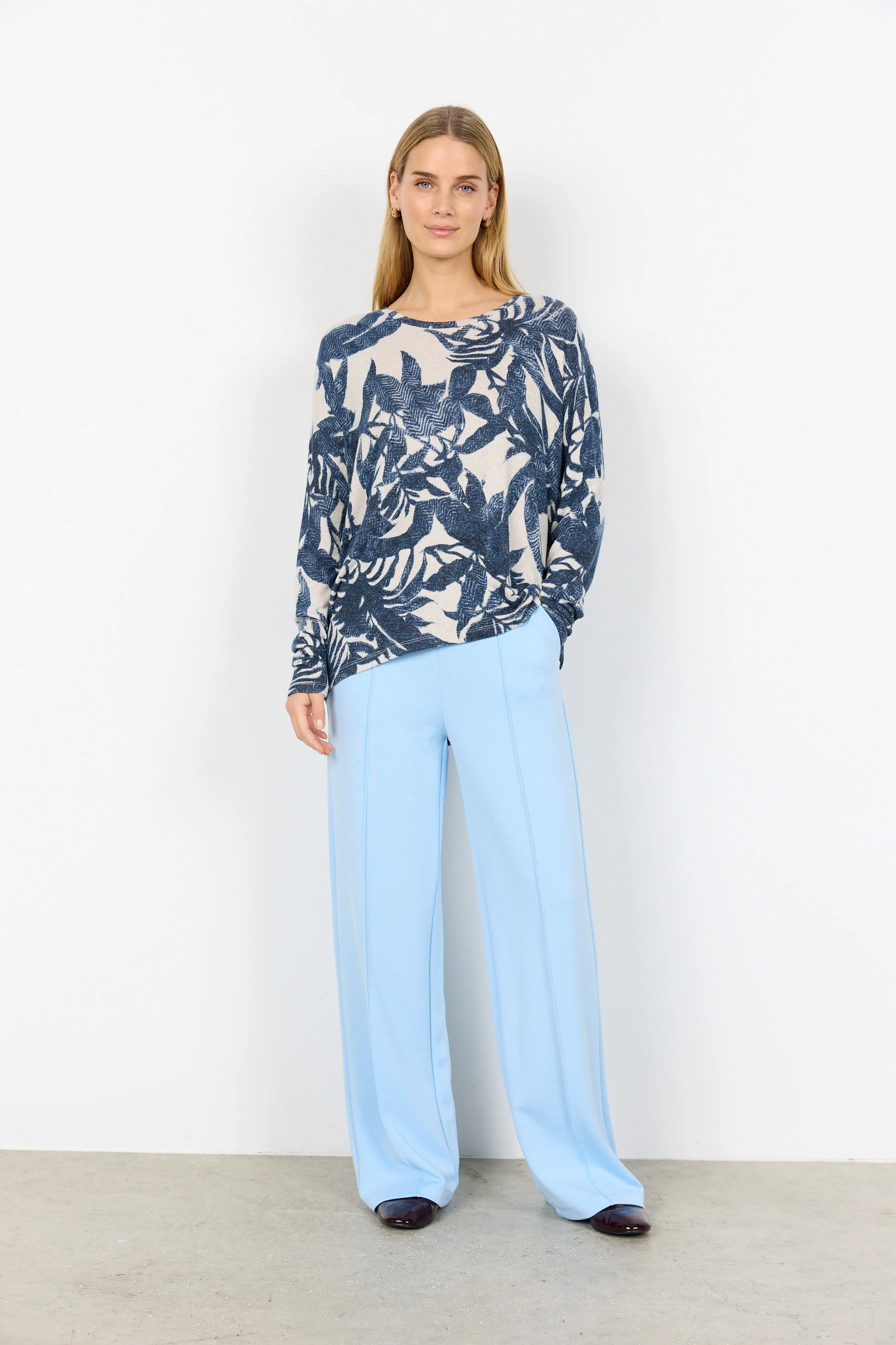 Biara Supersoft Patterned Jumper - Navy Melange Combi - Image 3
