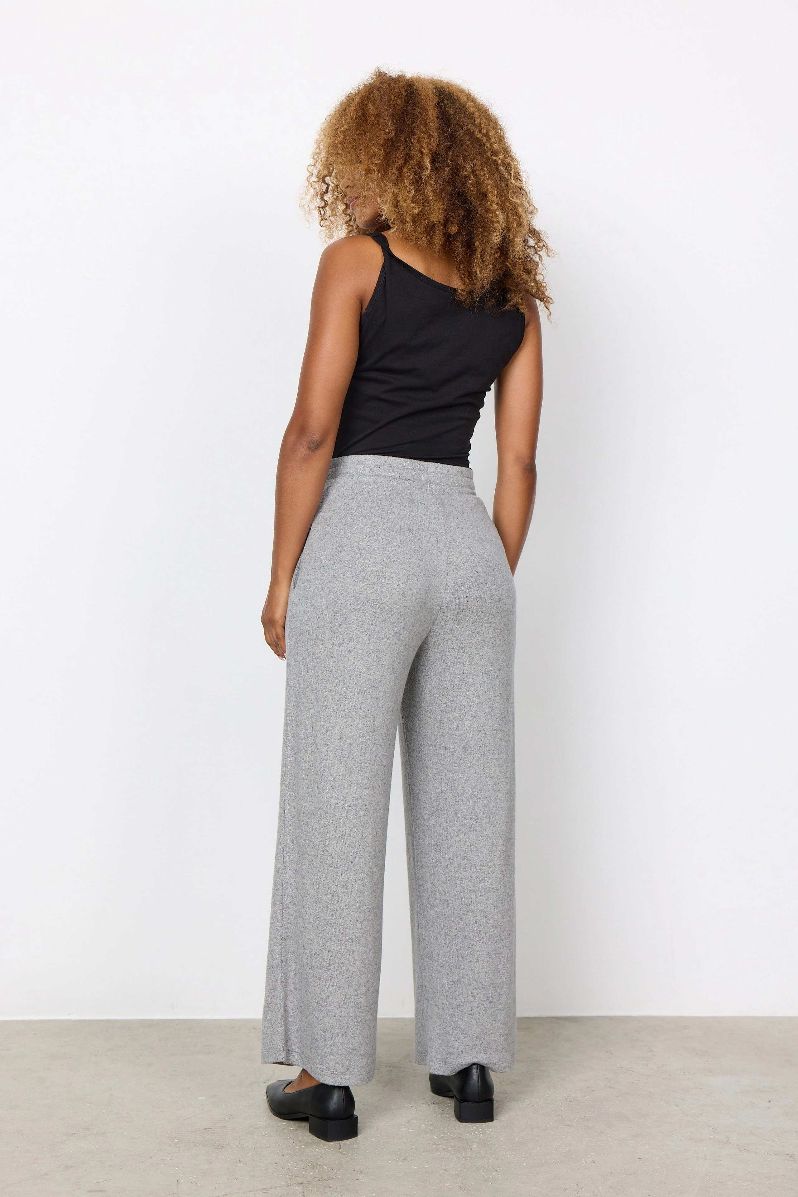 Biara Supersoft Trousers - Mid Grey Melange - Image 3