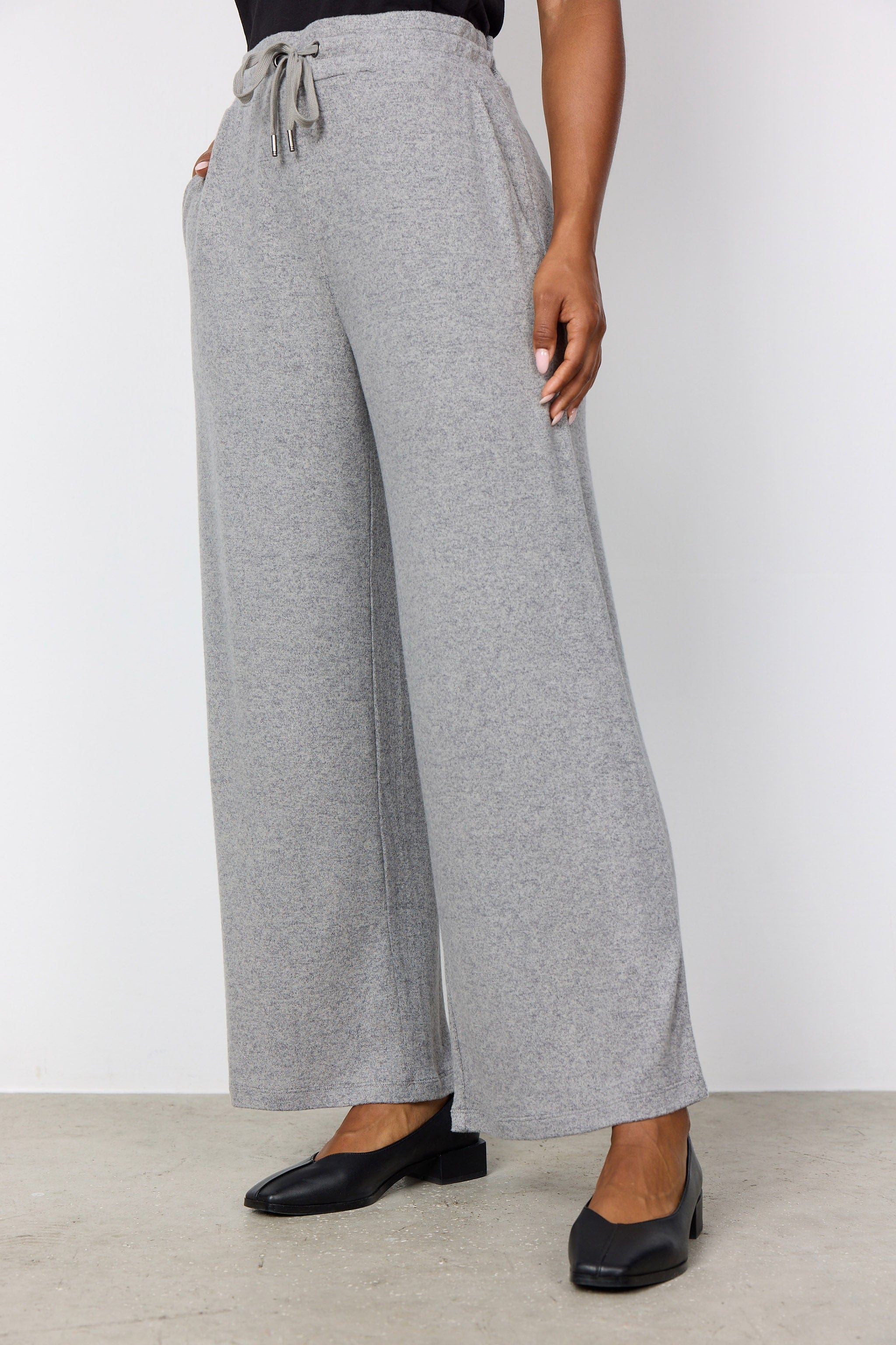Biara Supersoft Trousers - Mid Grey Melange - Image 4