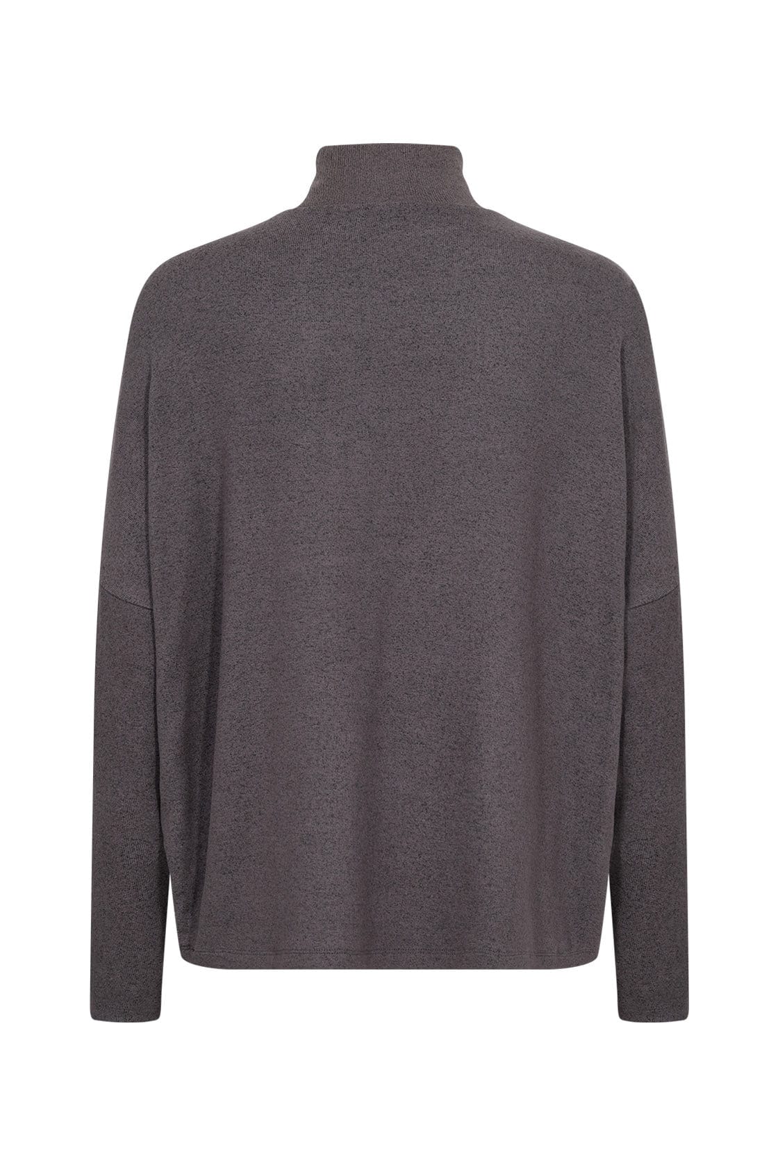 Biara Supersoft Turtle Neck Jumper - Dark Grey Melange - Image 5