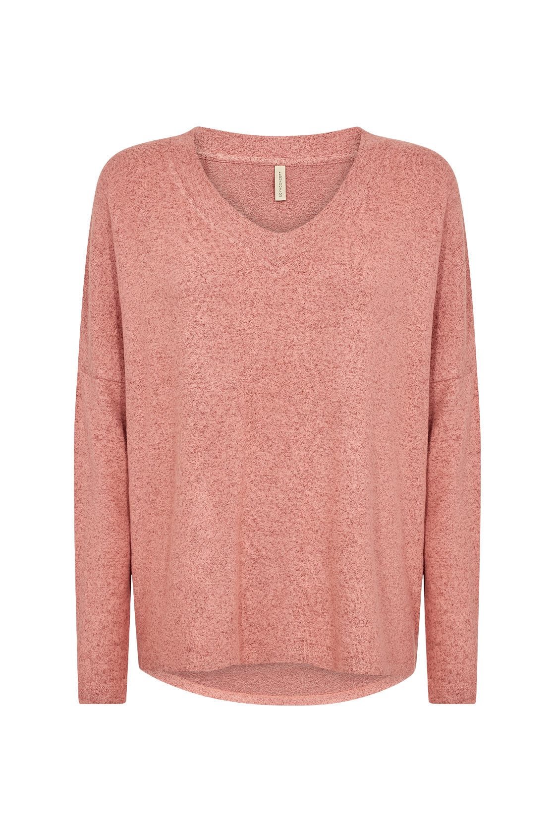 Biara Supersoft V-Neck Jumper - Blush Melange