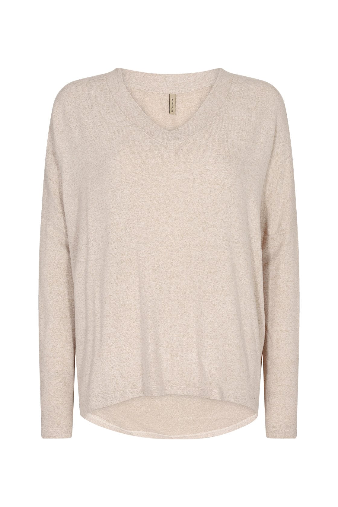 Biara Supersoft V-Neck Jumper - Cream Melange
