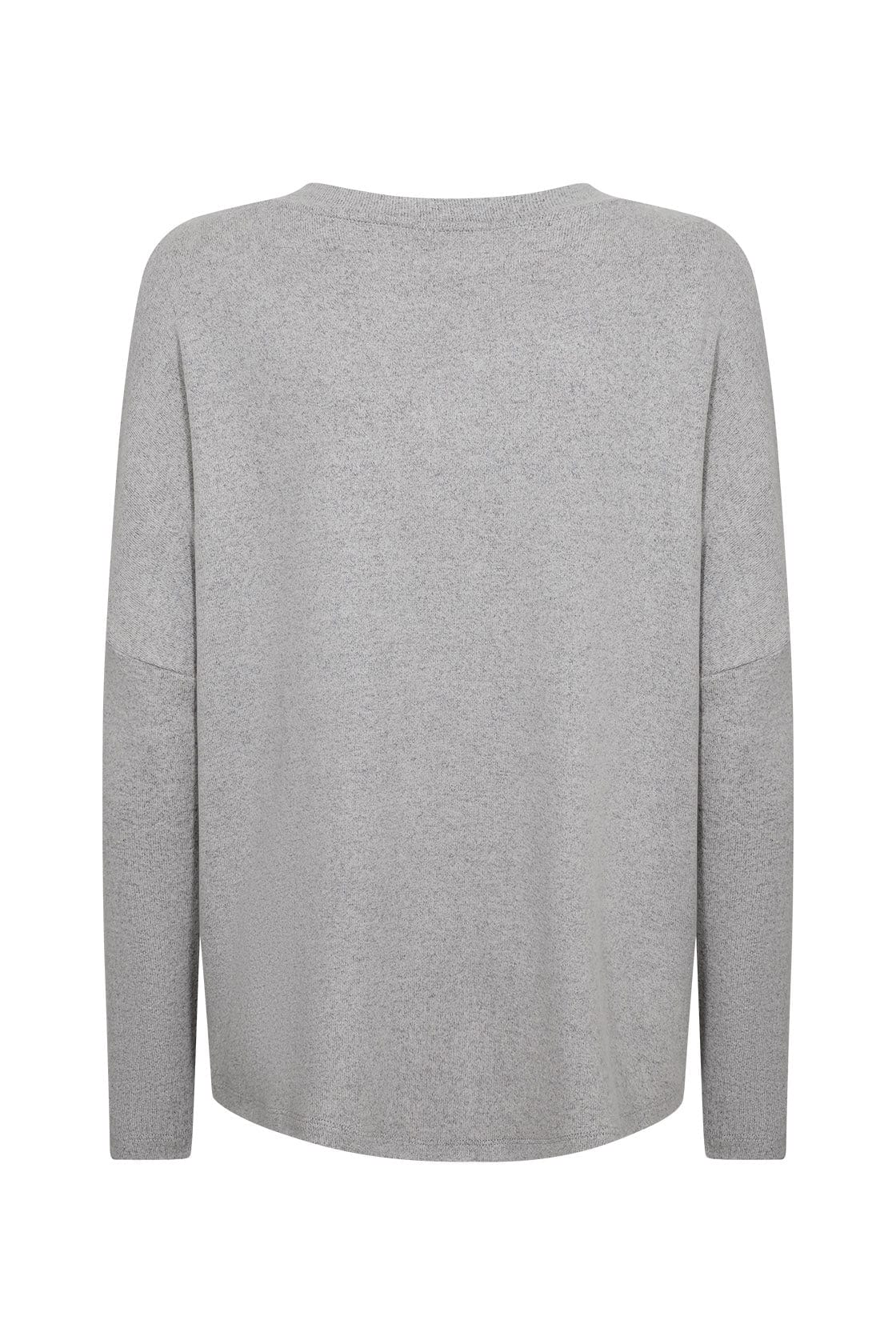 Biara Supersoft V-Neck Jumper - Mid Grey Melange - Image 2