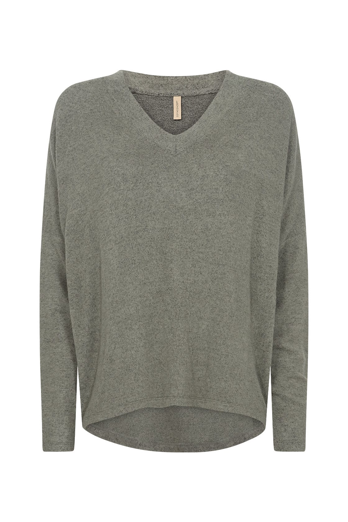 Biara Supersoft V-Neck Jumper - Misty Melange