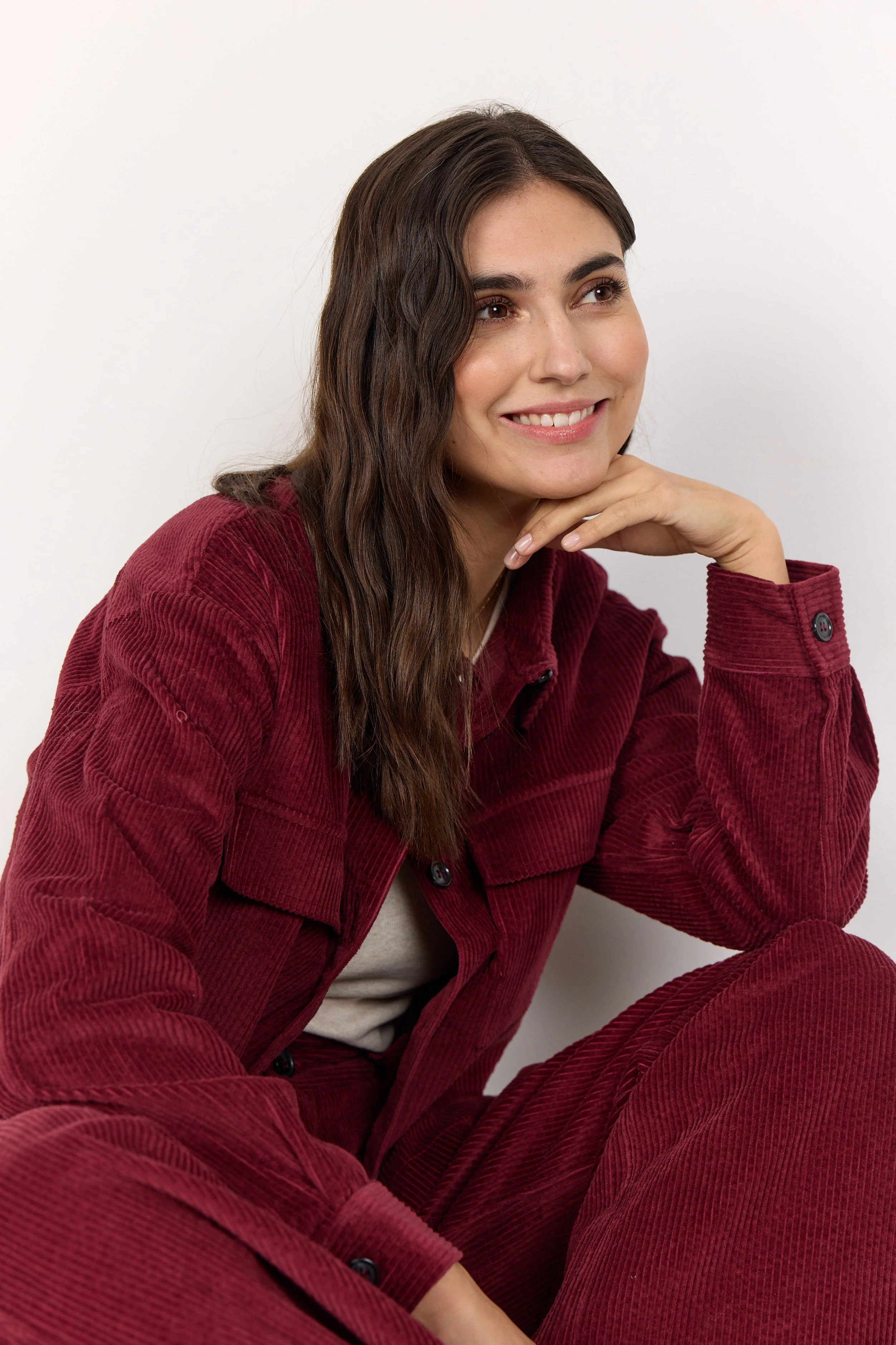Bindi Corduroy Jackets - Dark Red - Image 5