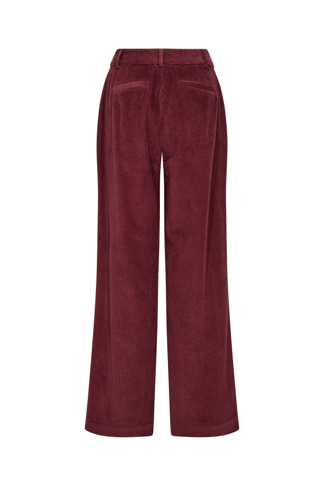 Bindi Corduroy Wide Leg Trousers - Dark Red - Image 5