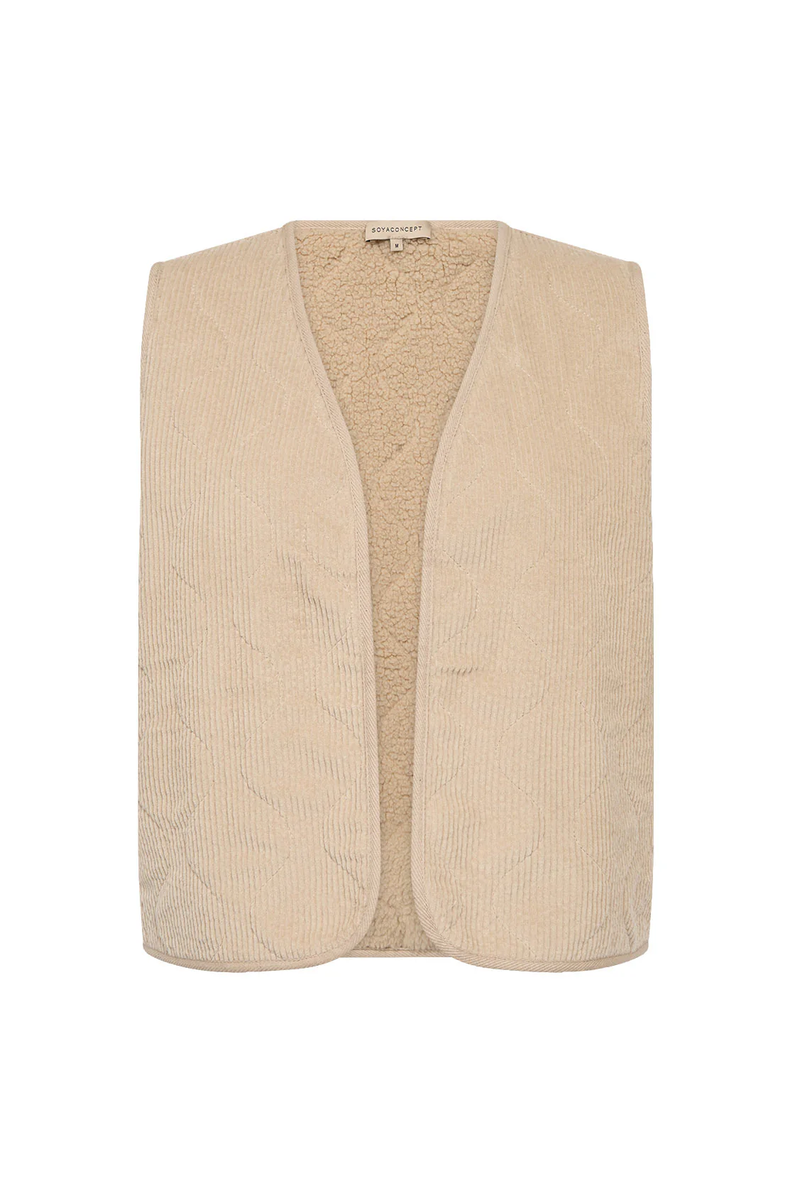 Bindi Sherpa Lined Cord Waistcoat - Sand