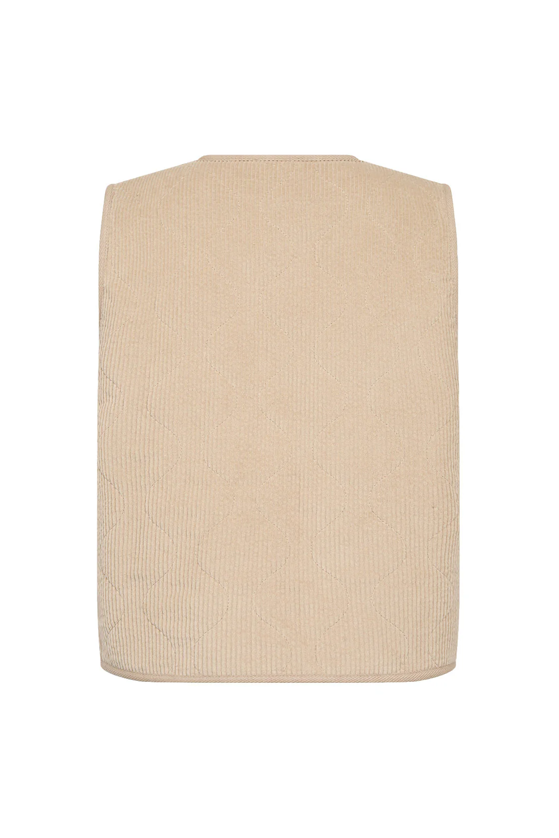Bindi Sherpa Lined Cord Waistcoat - Sand - Image 7