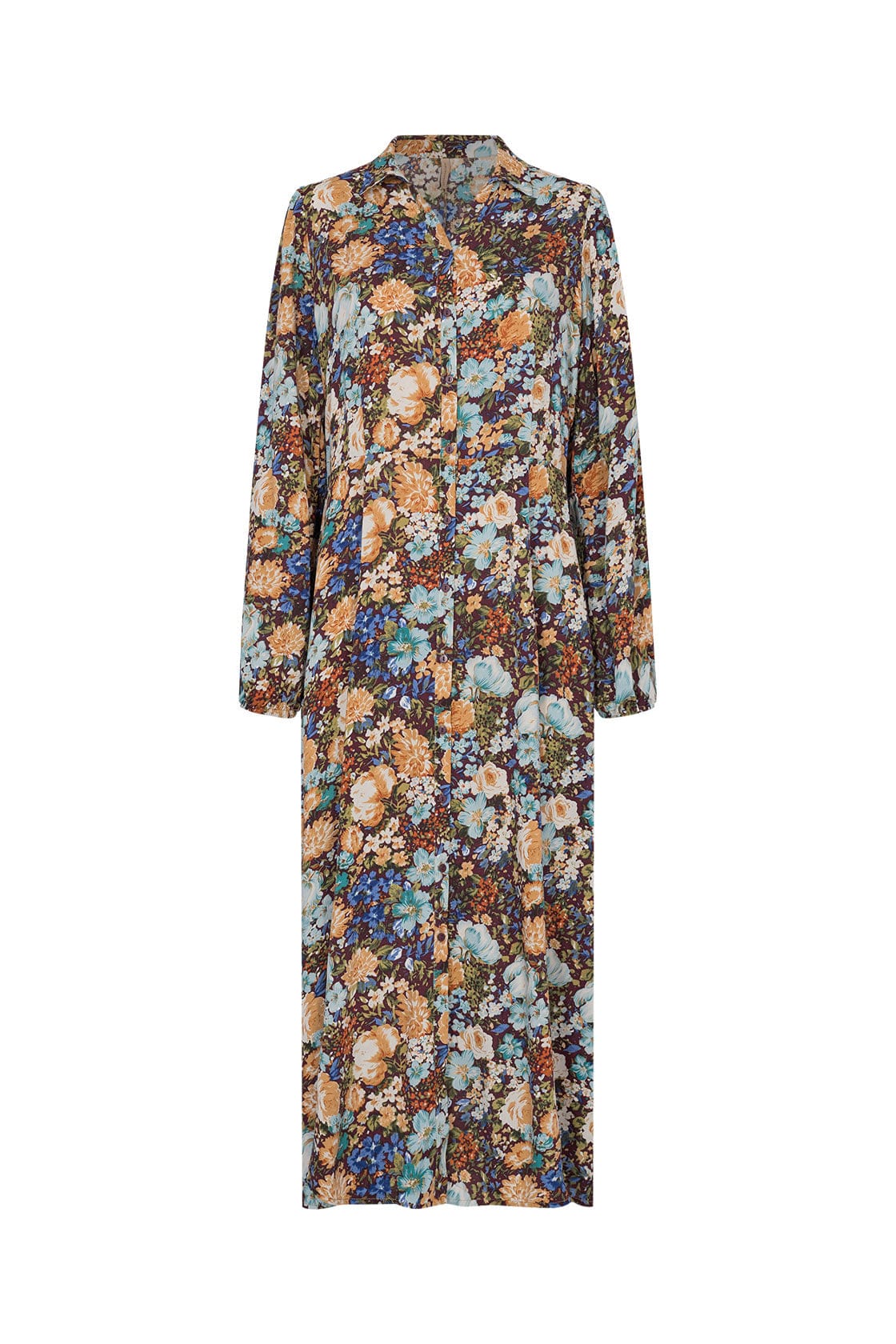 Branka Floral Print Shirt Dress - Cashmere Blue Combi