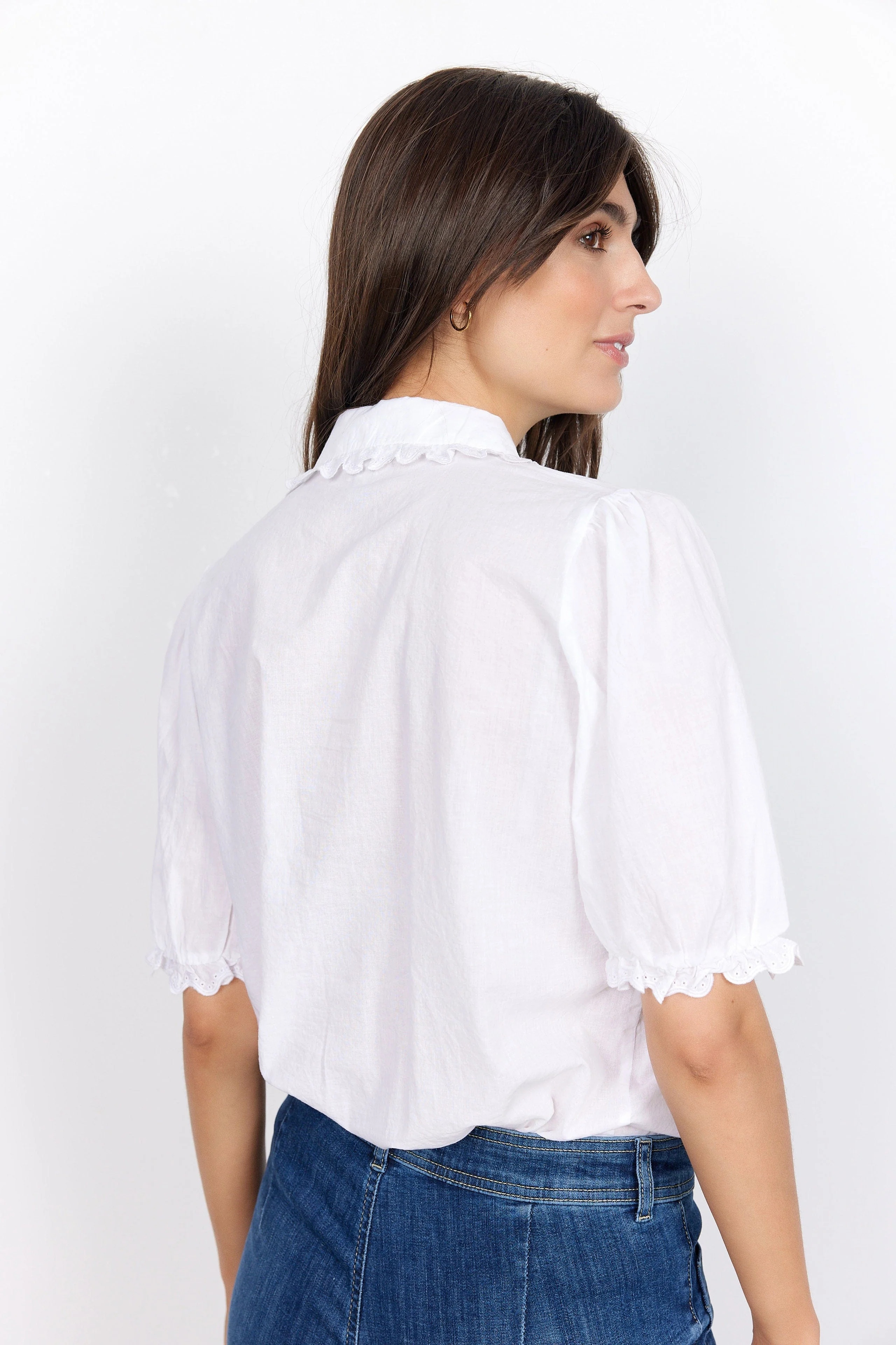 Caliste Frill Detail Shirt - White - Image 3