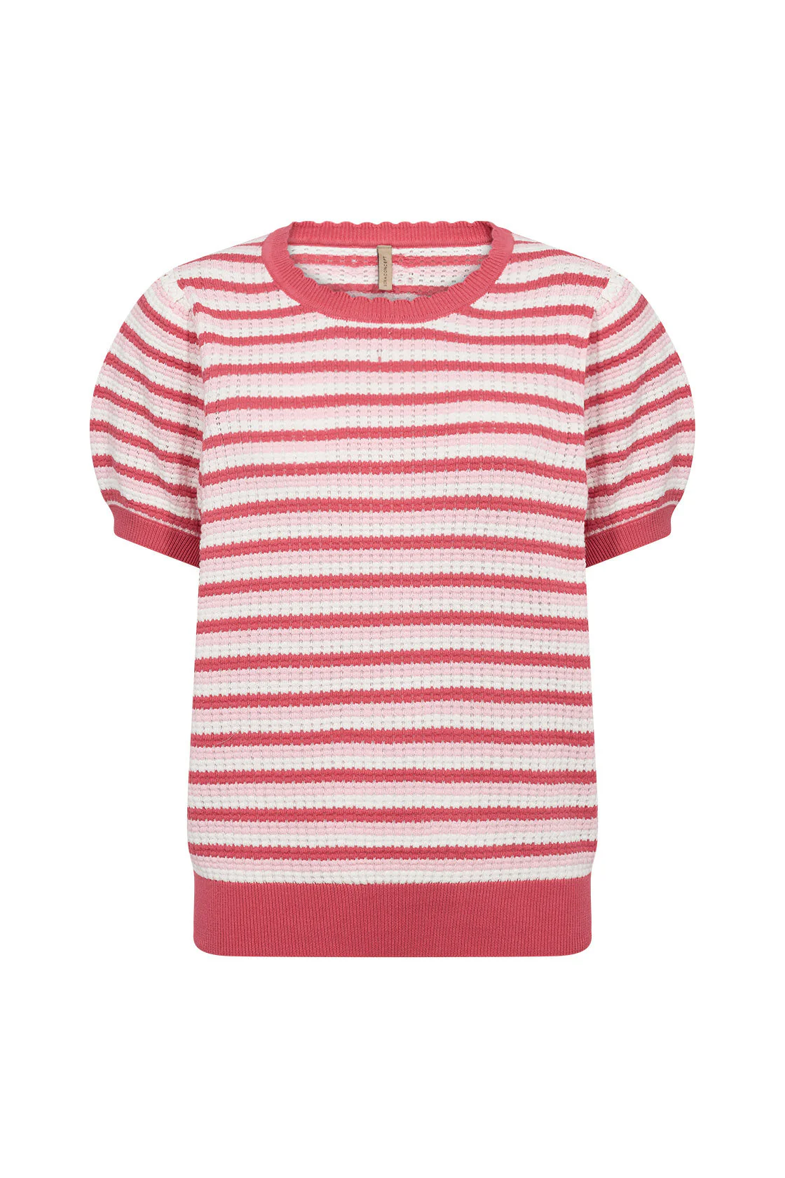 Camila Knitted Cotton T-Shirt - Rapture Rose Combi