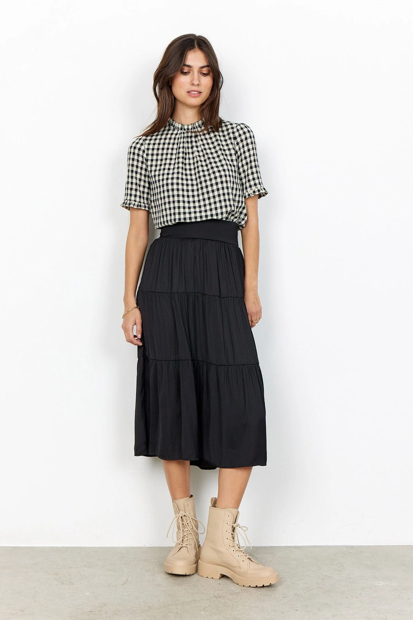 Canela Gingham Blouse - Black/White - Image 4