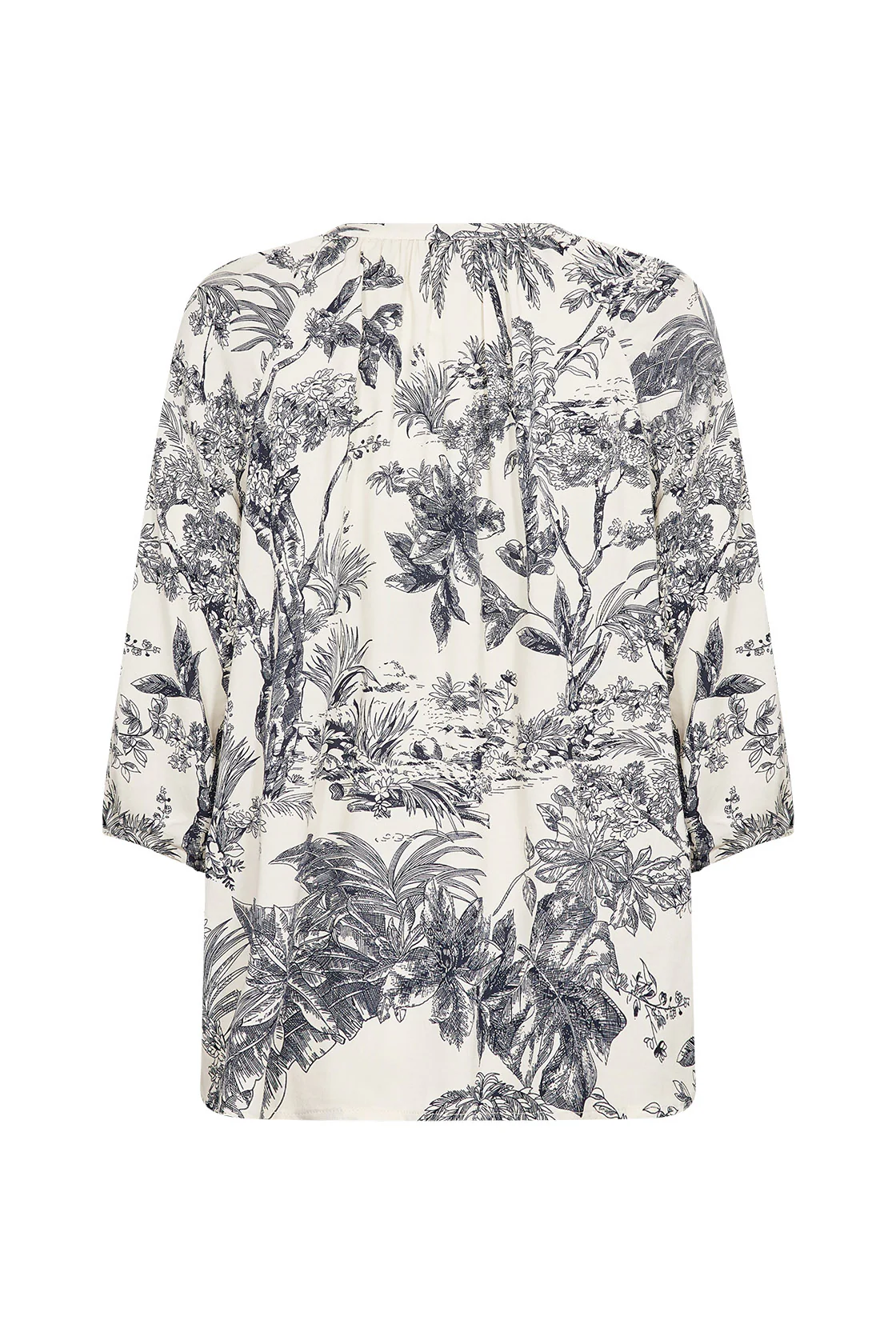 Carli Botanical Print Blouse - Navy Combi - Image 2