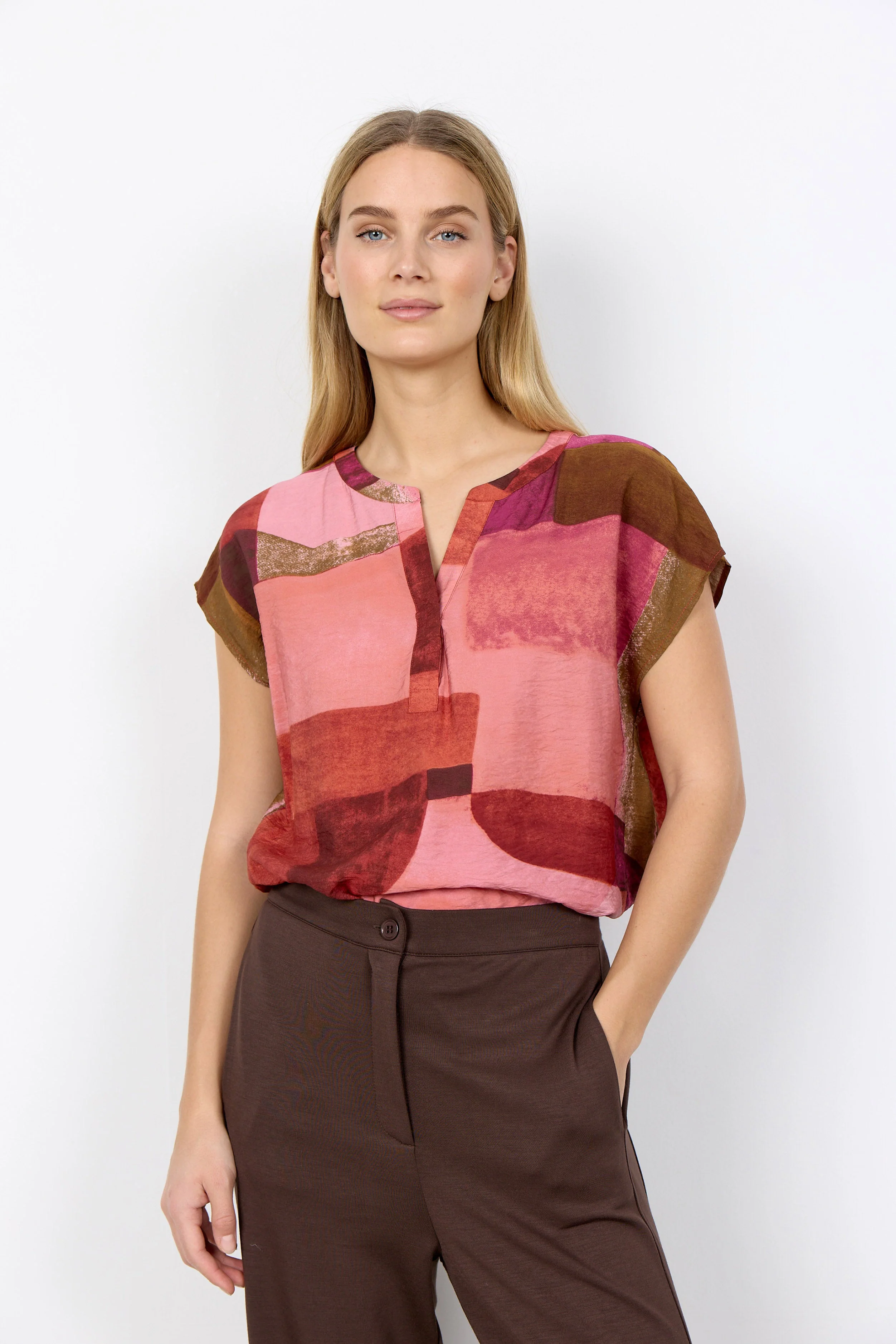 Catania Printed Blouse - Rapture Rose Combi - Image 2