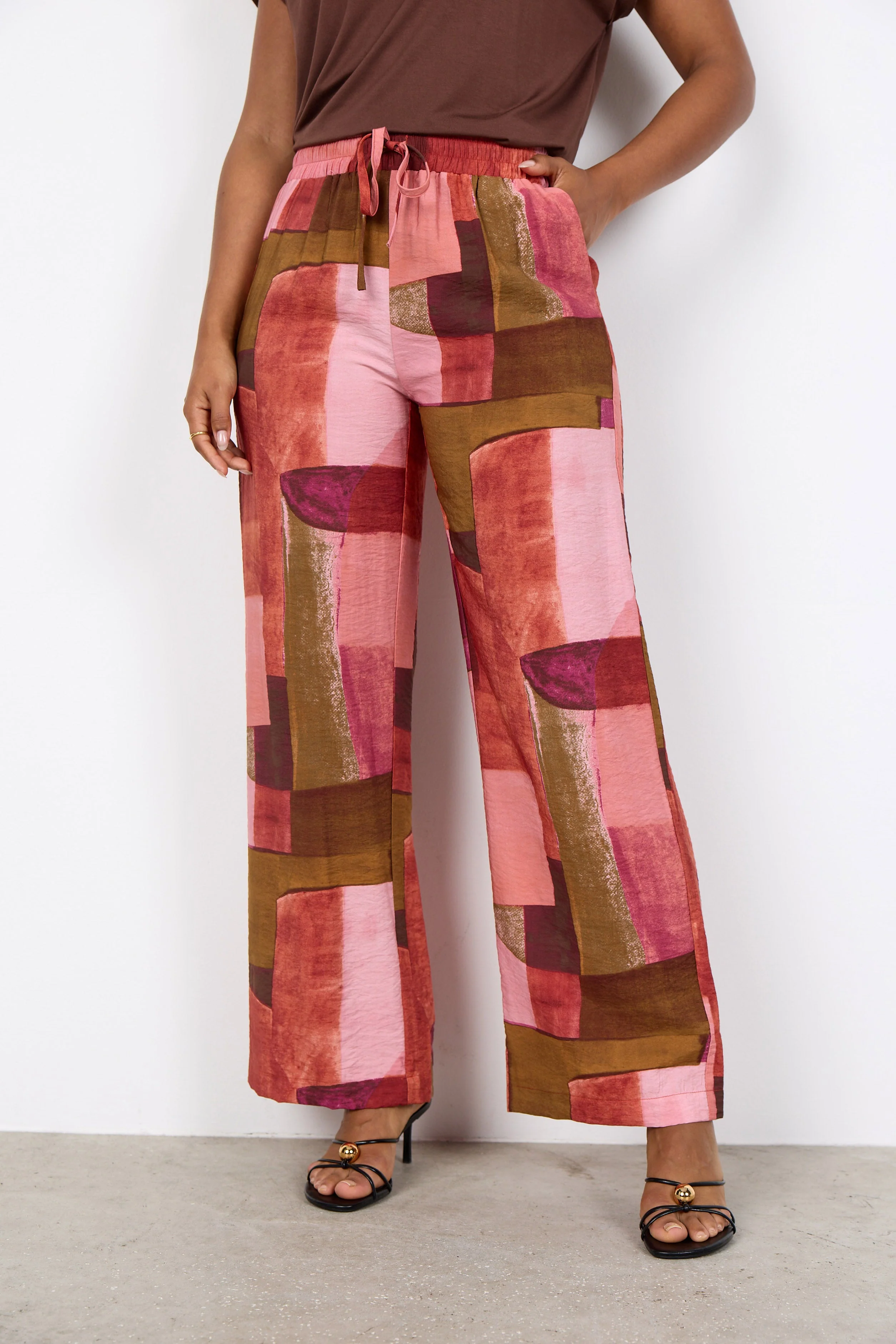 Catania Printed Wide Leg Trousers - Rapture Rose Combi - Image 2