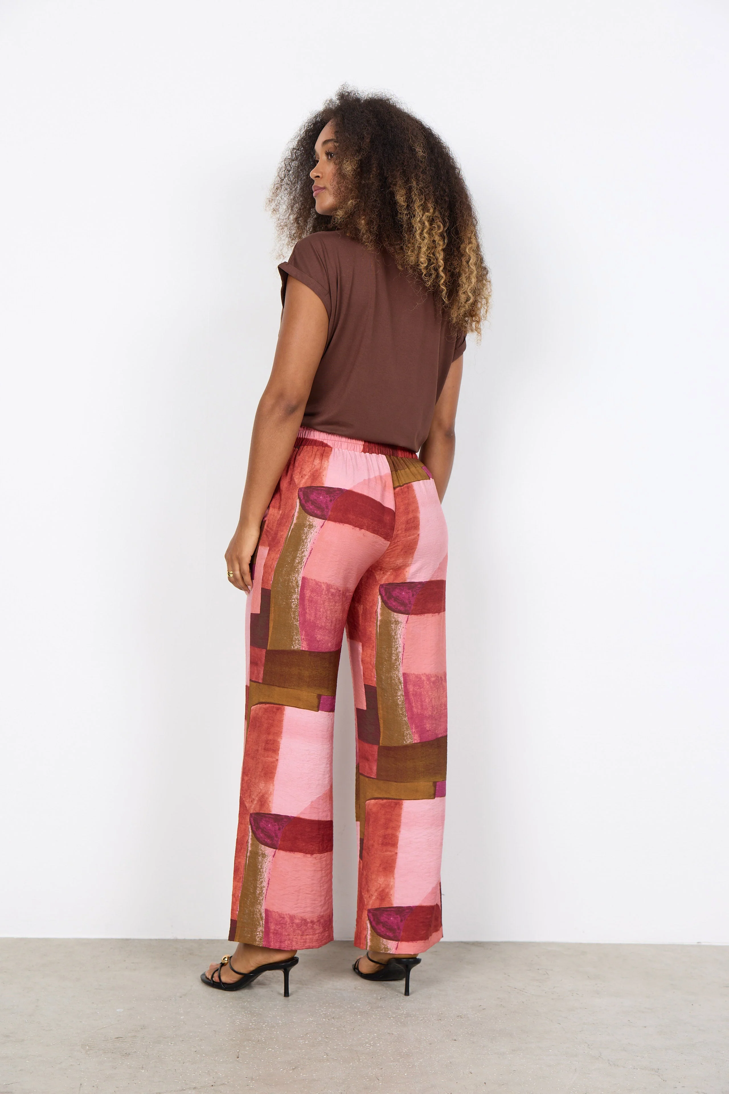 Catania Printed Wide Leg Trousers - Rapture Rose Combi - Image 4