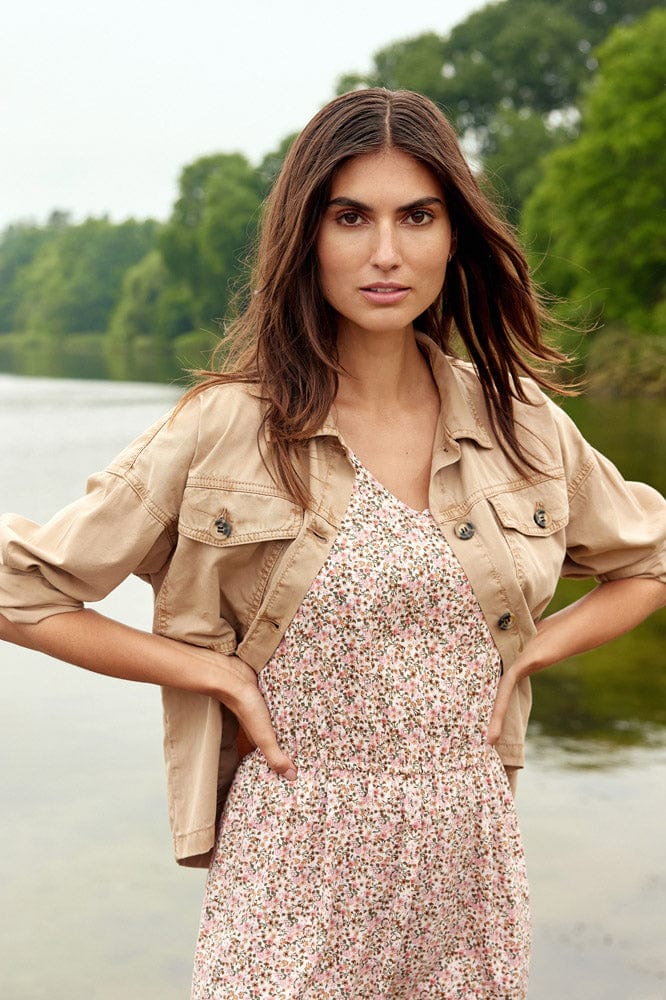 Chalotta Ditsy Print Midi Dress - Pale Pink Combi - Image 3